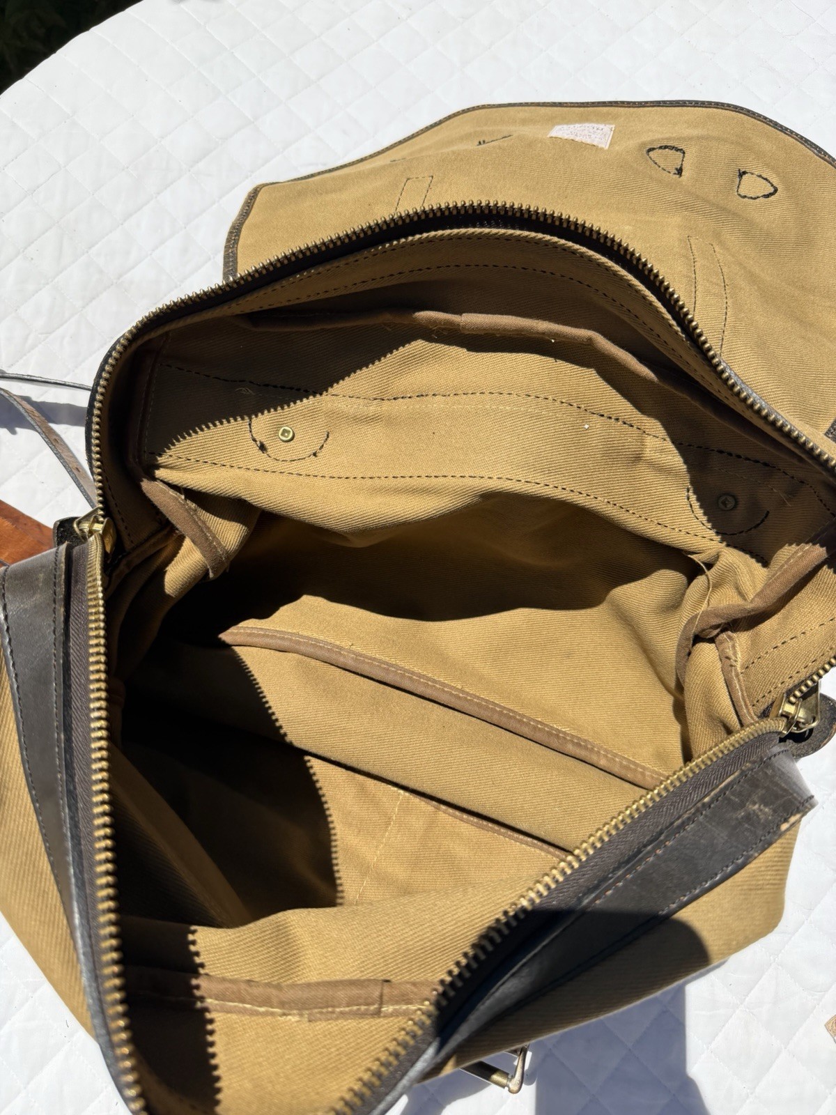 Vintage Filson 240 Talon-Era Small Carry-On Rugged Twill Tan Zipper Field Bag
