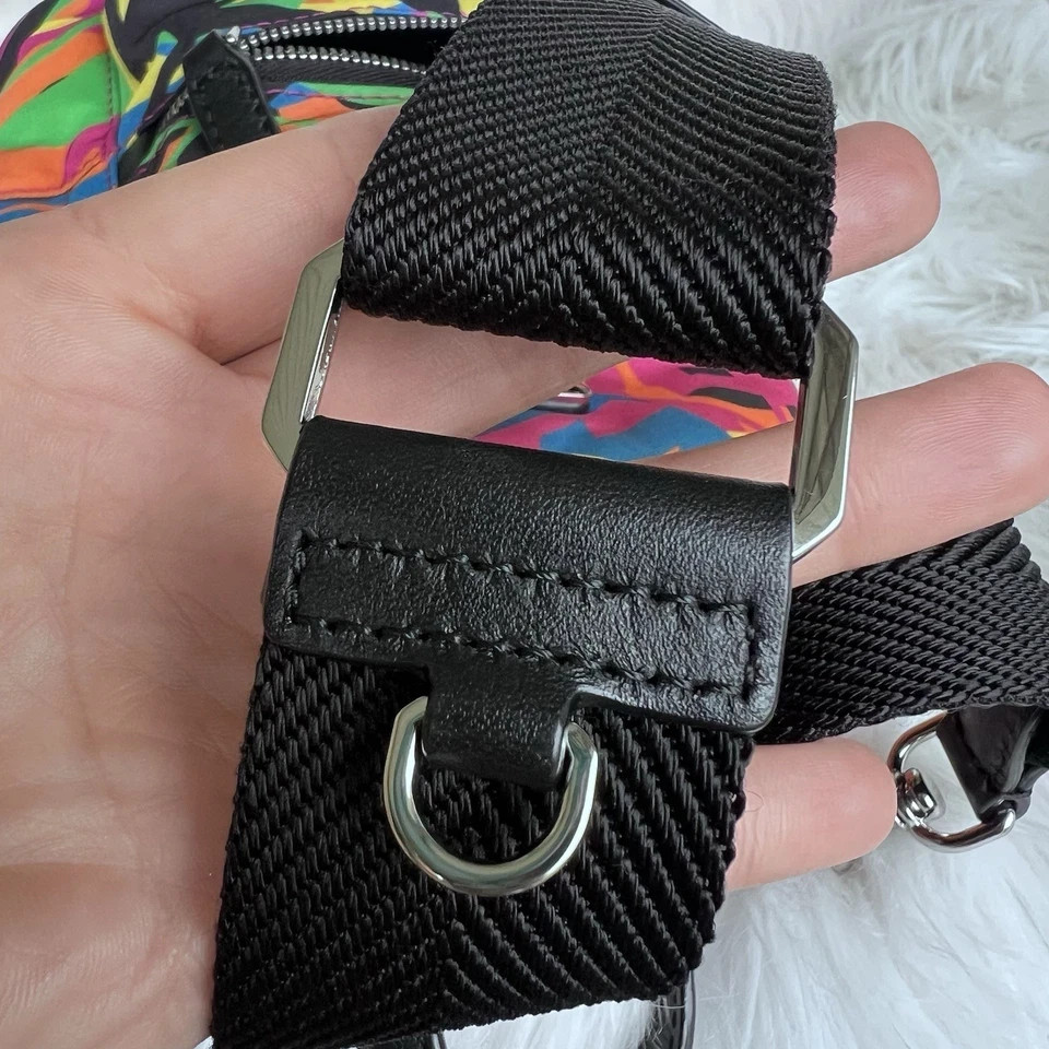 MCM Stark Crossbody Mini Bags Nylon Multicolor Multi Pocket Zip Closure $900