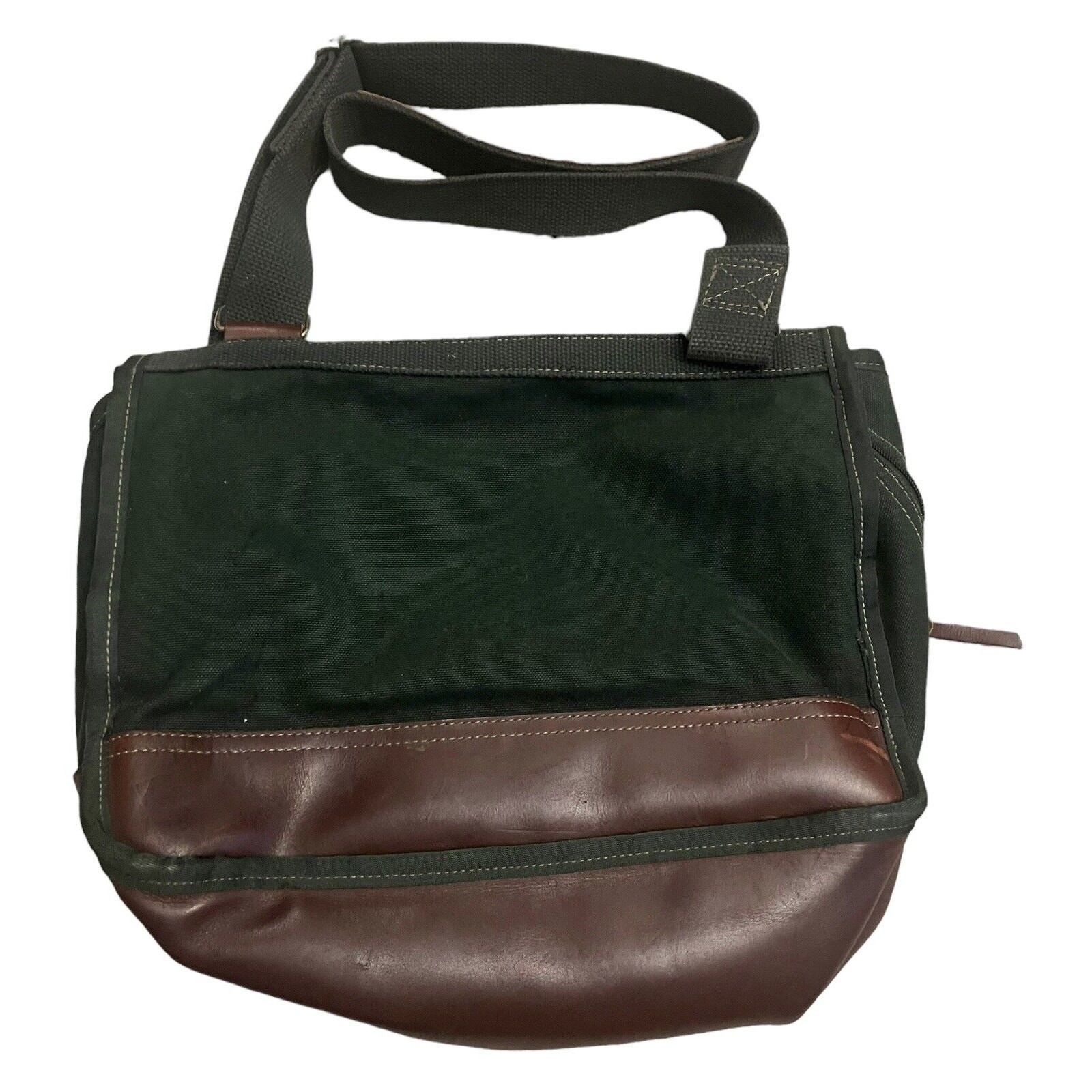 Vintage Wintergreen Outdoor Prod Canvas Leather Messenger Bag Travel Made In USA
