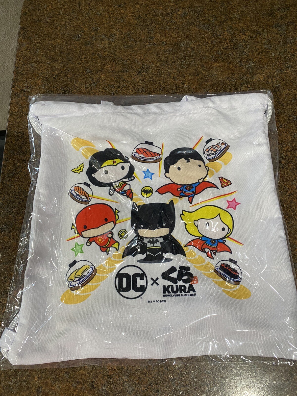 Kura Sushi / DC Comics Tote Bag Backpack * BATMAN * SUPERMAN * WONDER WOMAN*