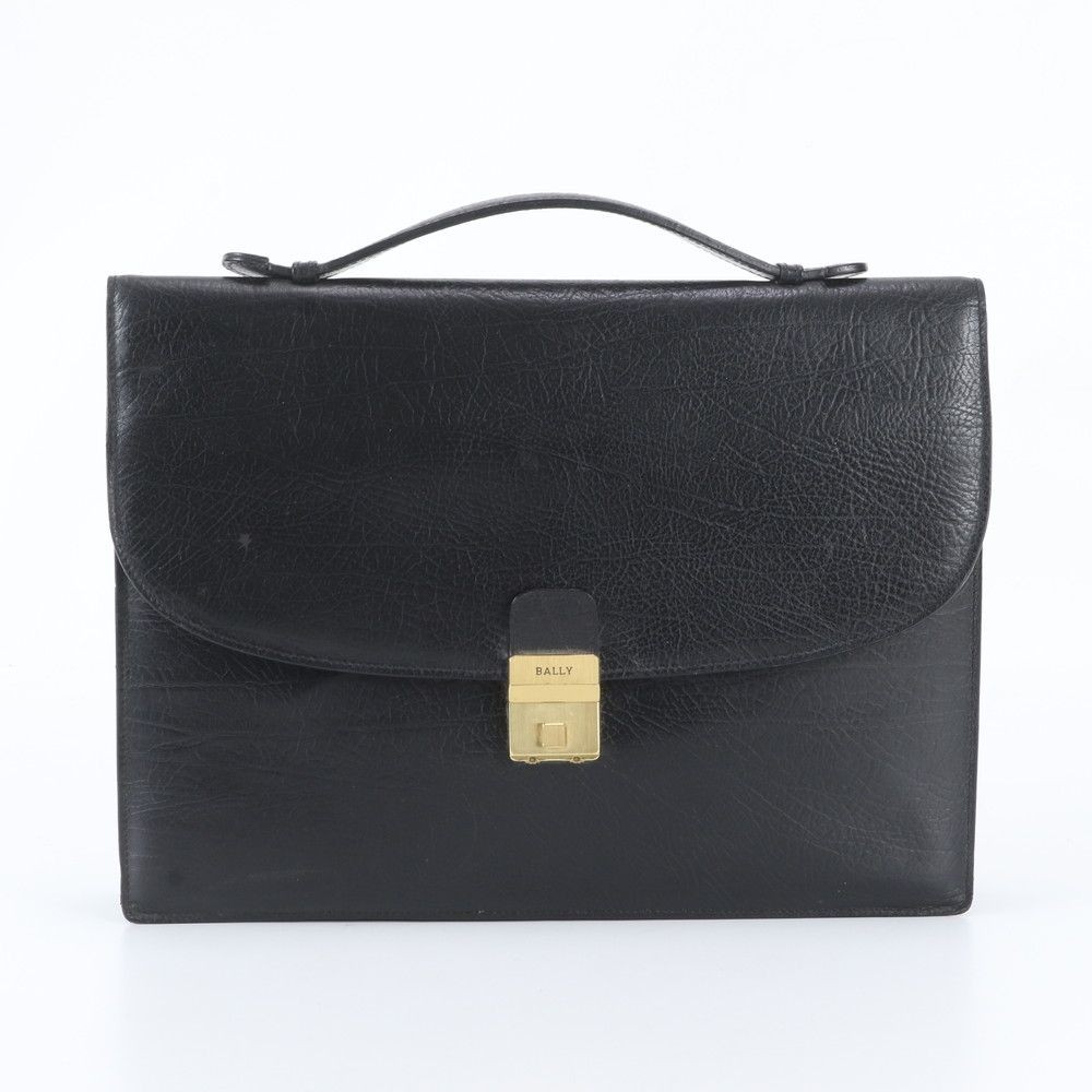 Authentic Bally Leather Business Bag 37cm Men’s Briefcase with Damage