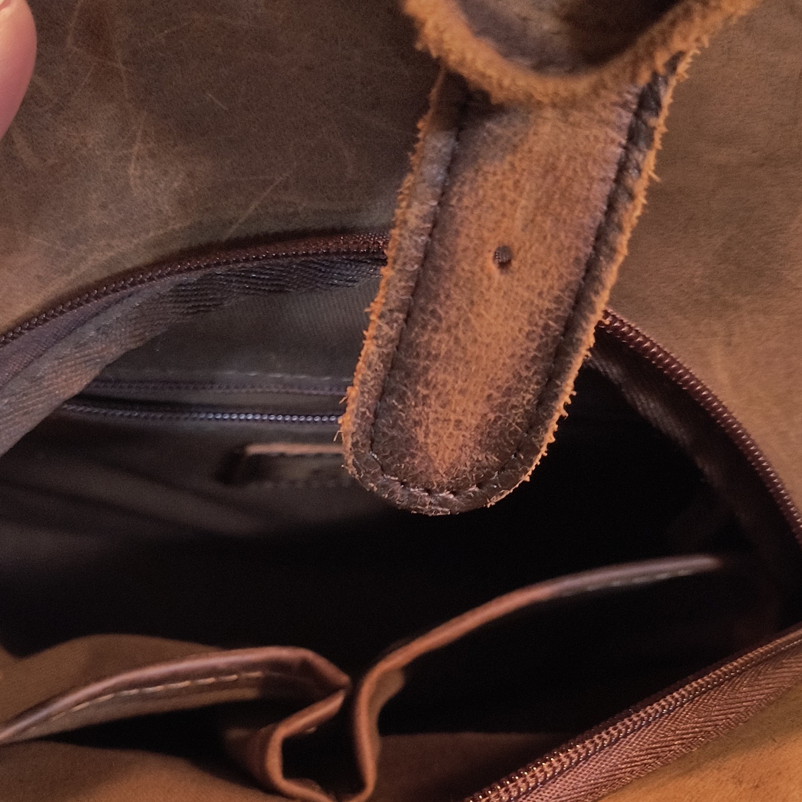 STS Brown Backpack Zip Closure with Outer & Inner Pockets Shoulder Strap