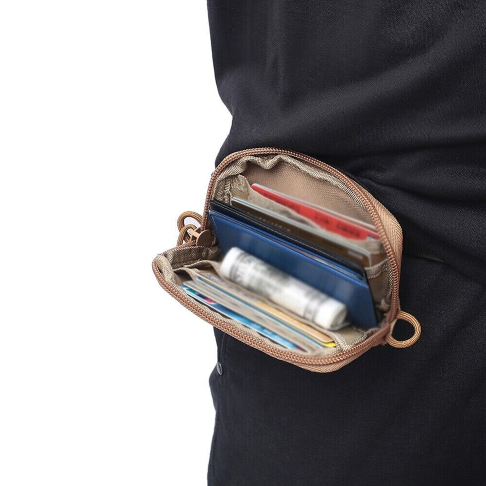 Outdoor Tactical Wallet Bag ID Card Key Holder Money Pouch Tool EDC Waist Bag