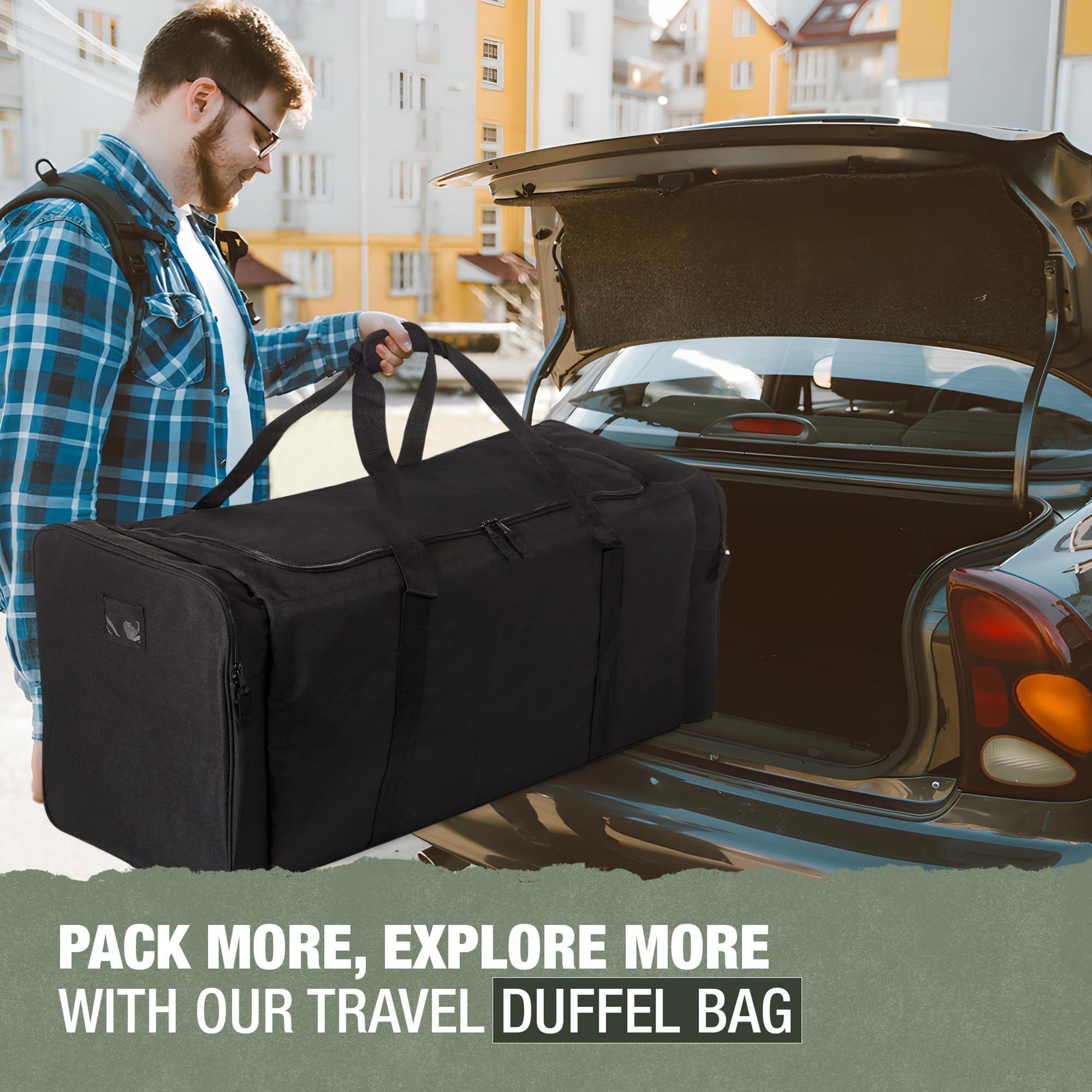 Heavy Duty Multi Pocket Travel Duffel Bag | Large Sports Gym Equipment with W…
