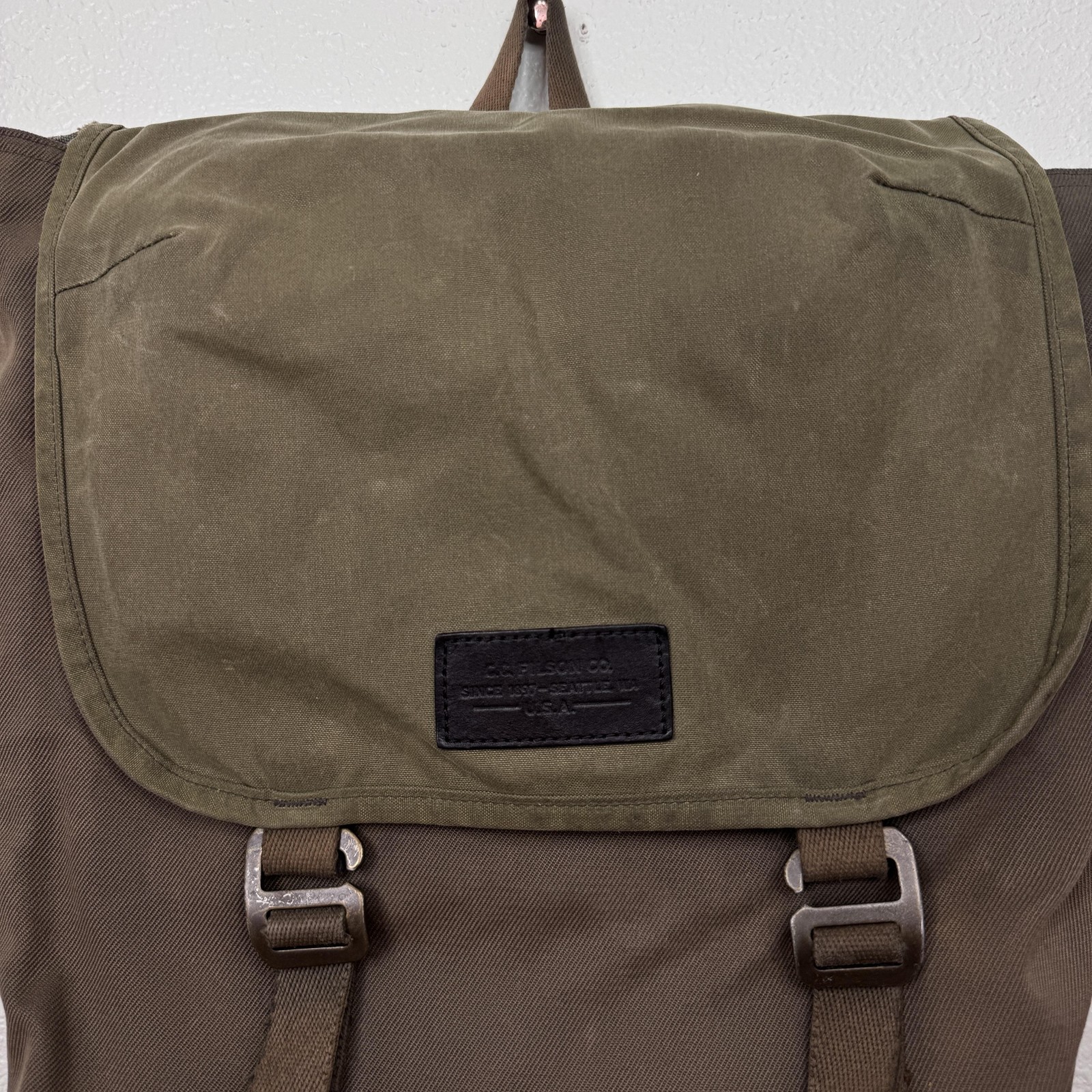 Vintage Filson Ranger Rucksack Backpack Otter Green Canvas CC Filson Workwear