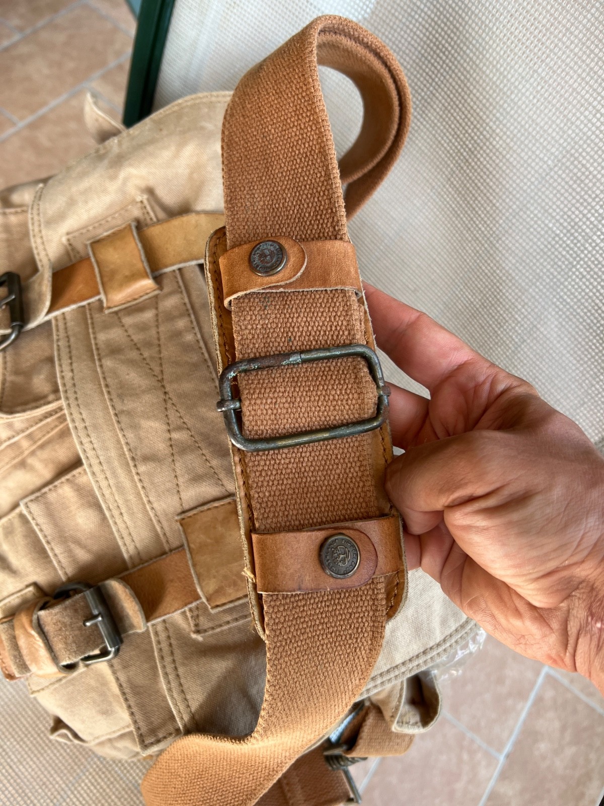 TIMBERLAND Messenger Shoulder Bag Colonial Cotton Leather Legend 554