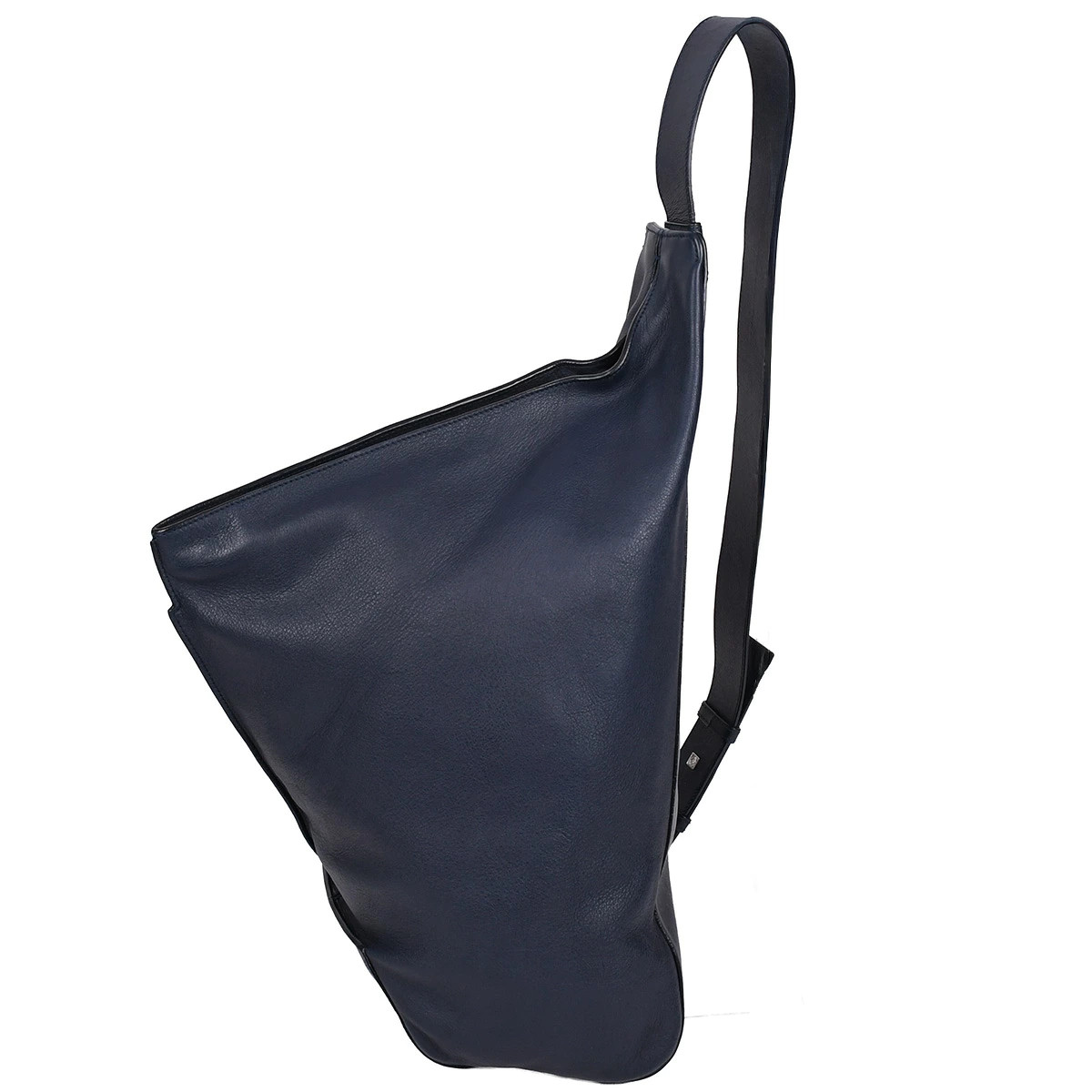 LOEWE Anagram Anton Sling Bag Body Shoulder Leather Navy Blue Silver HW