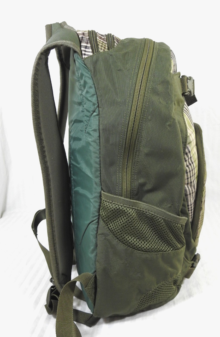 Dakine Olive Green & Tan Plaid Explorer Pack Laptop Backpack. #8130-050-27
