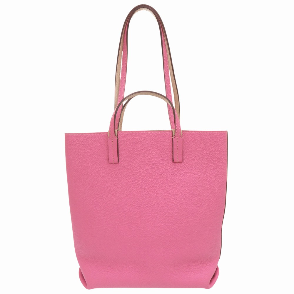 AUTHENTIC MOYNAT 241-003-495-8785 2WAY Quattro Reversible Tote Bag pink Leather