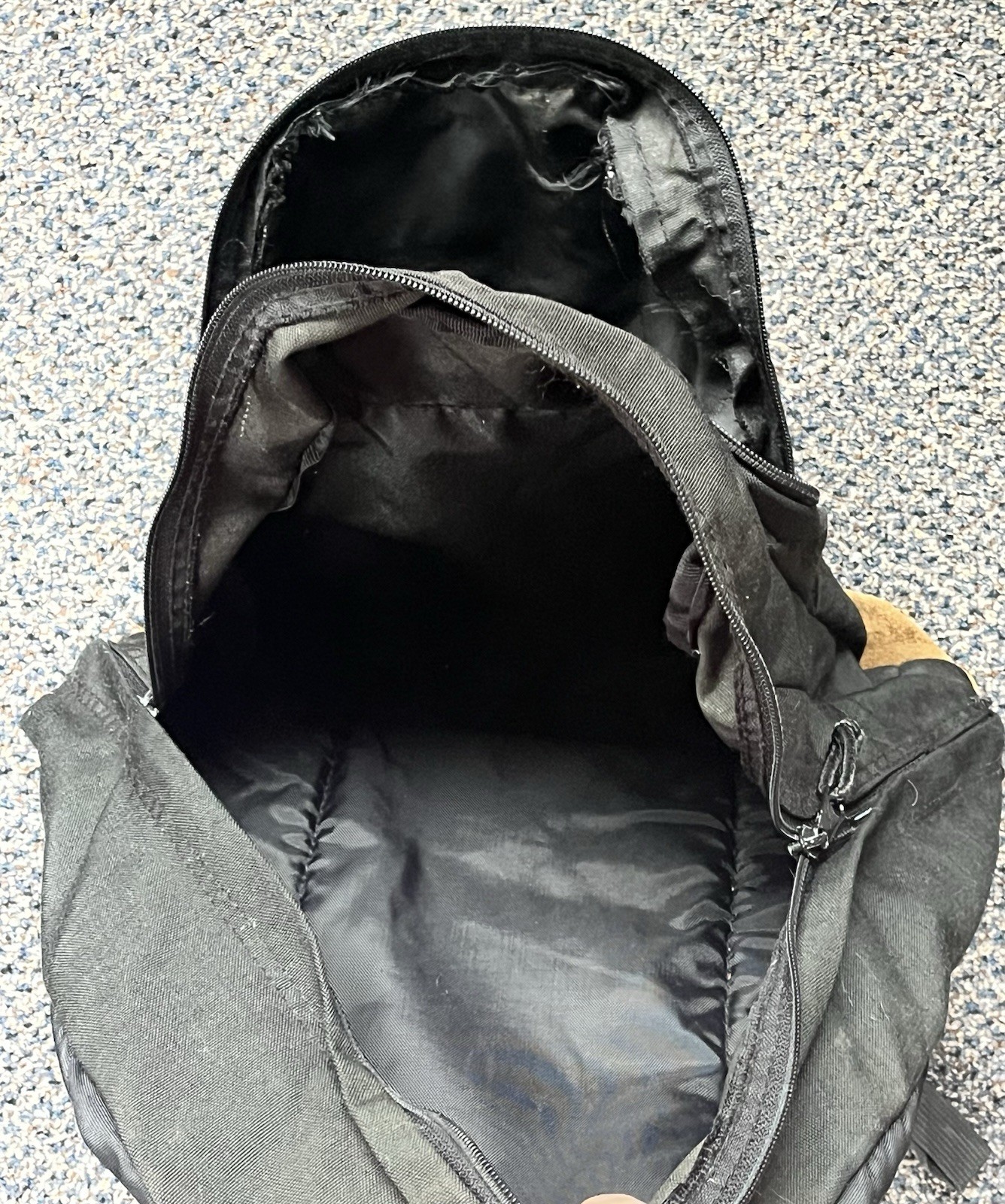 Jansport Backpack Black Suede Leather Bottom Cool Student Style 43-800 Vintage