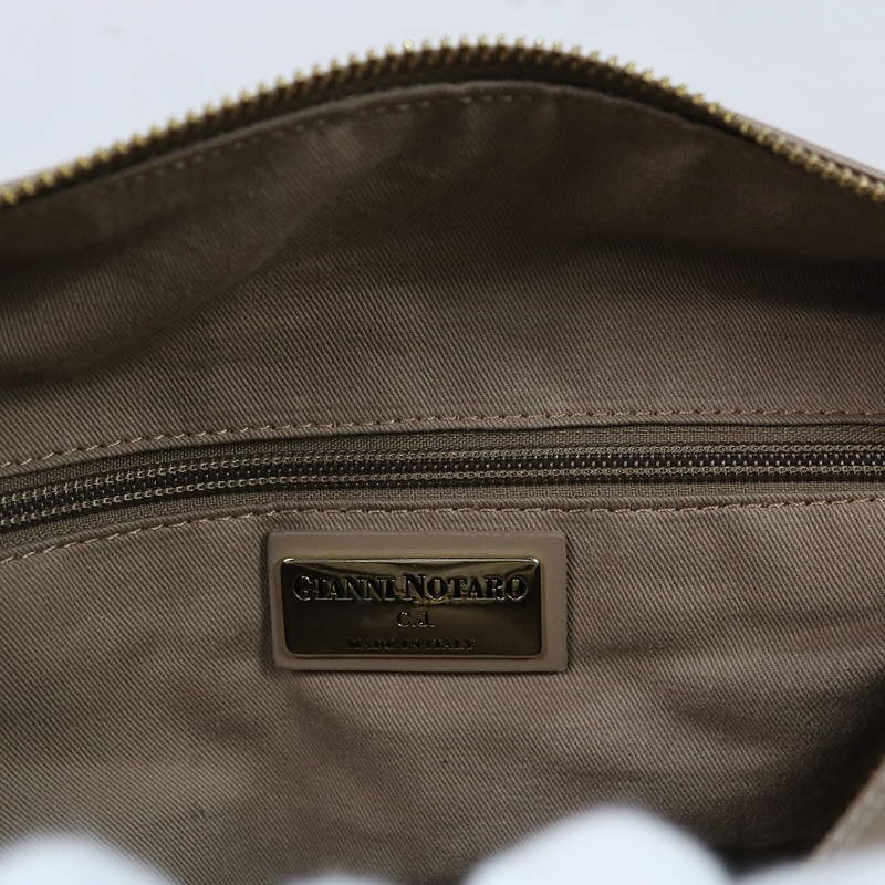Gianni Notaro Carol J. / Square Bicolor Handbag Gray Beige