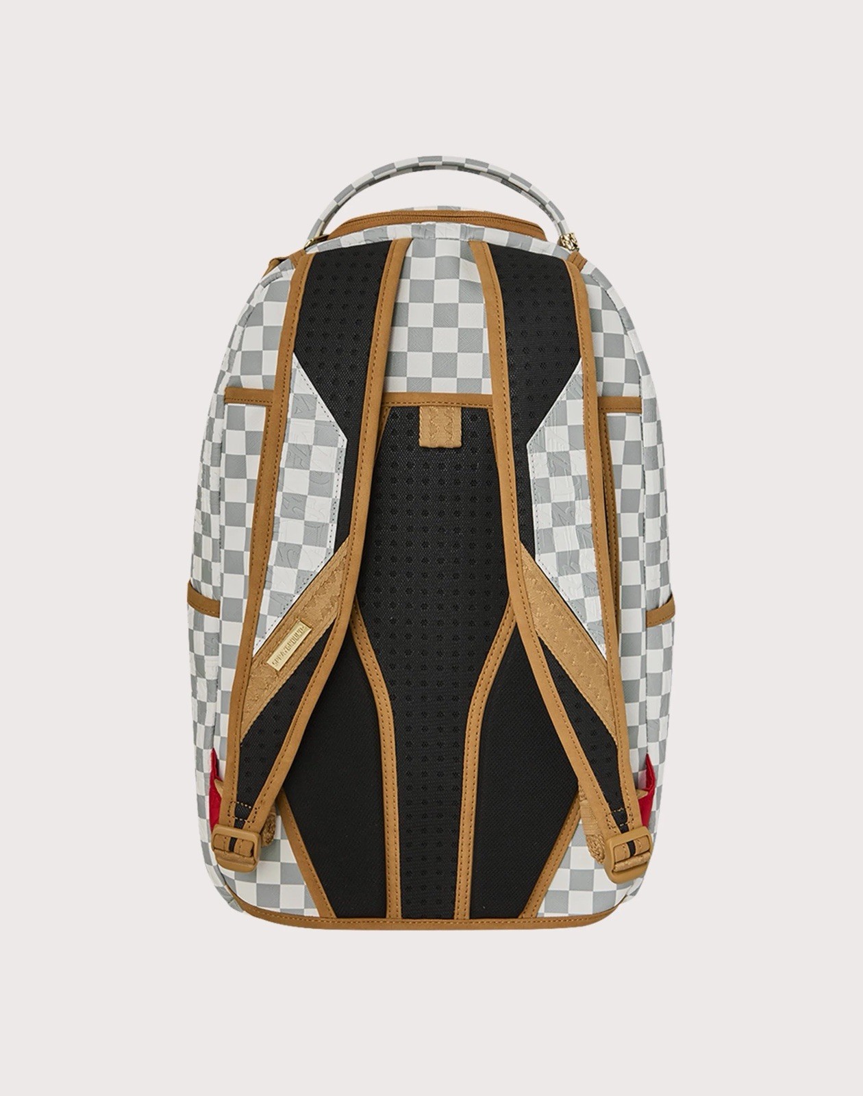 SPRAYGROUND LIMITED EDITION BACKPACK Graffiti Embossed Check Backpack CREAM GREY