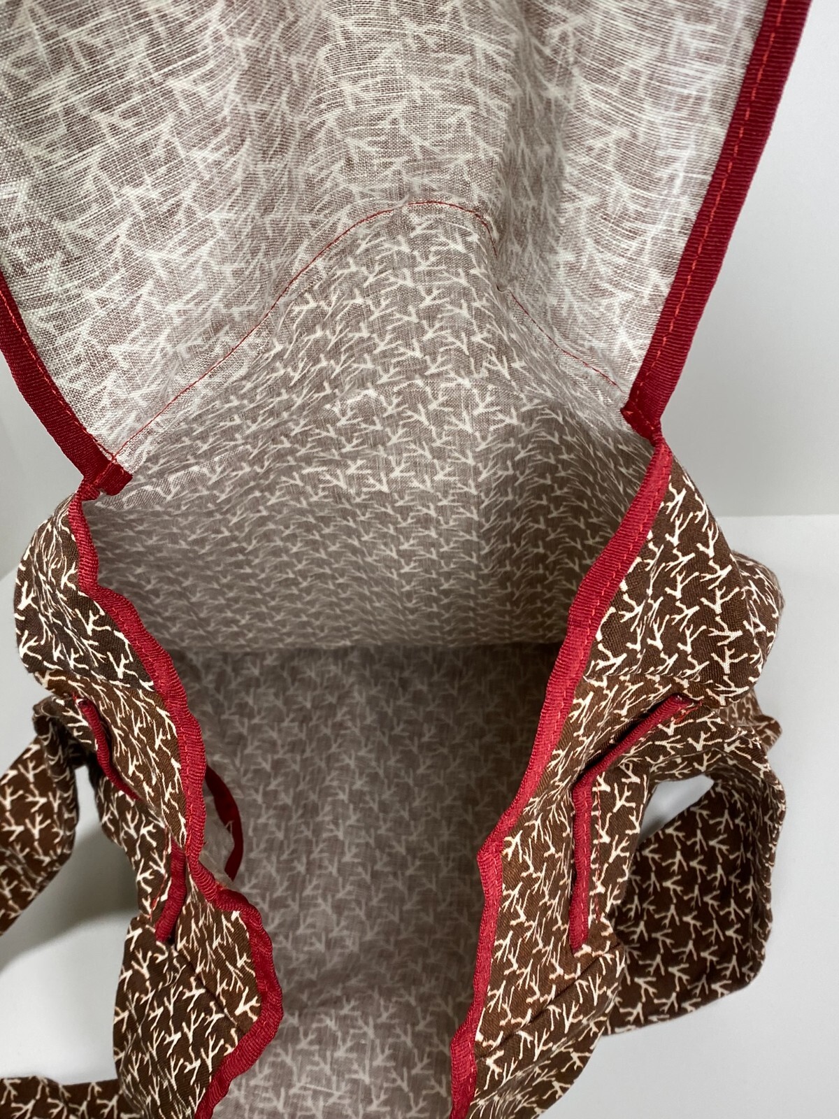 NEW ISAIA NAPOLI LINEN BROWN / WHITE CROSSBODY MESSENGER BAG ~ $275
