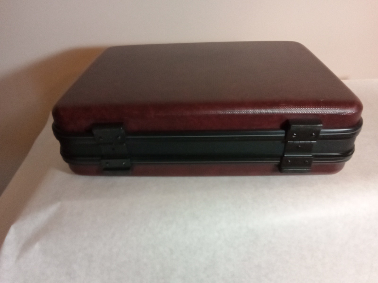 Vintage Briefcase Hard Maroon With Dual Key And Combination Locks