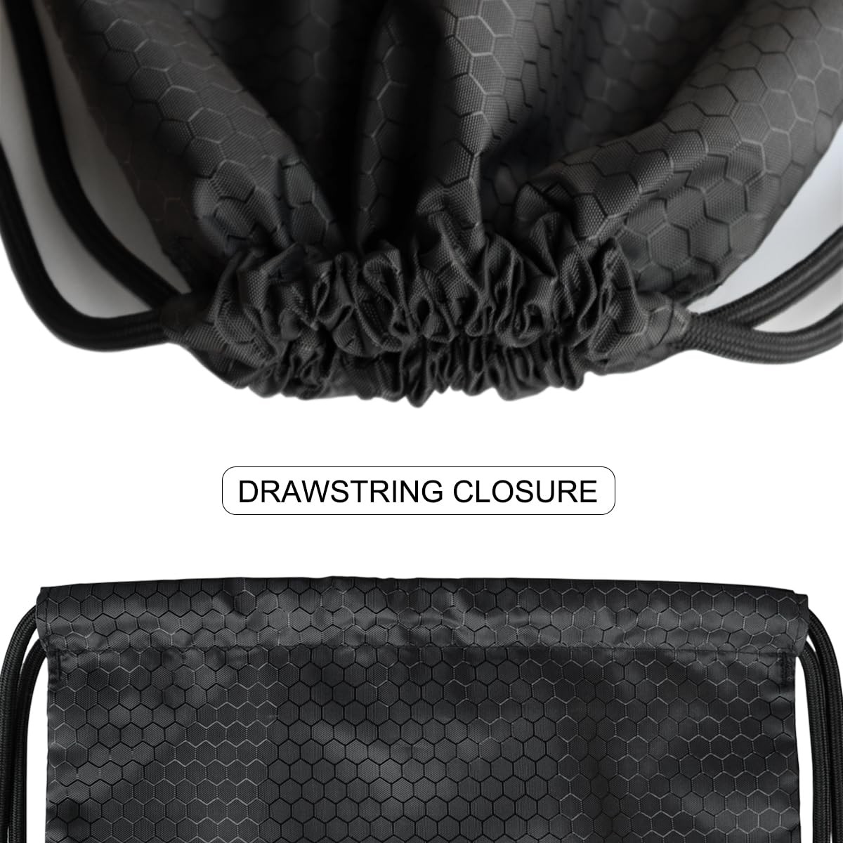 Drawstring Backpack Sackpack String Bag Sports Gym Bag Zip Pocket Men Women