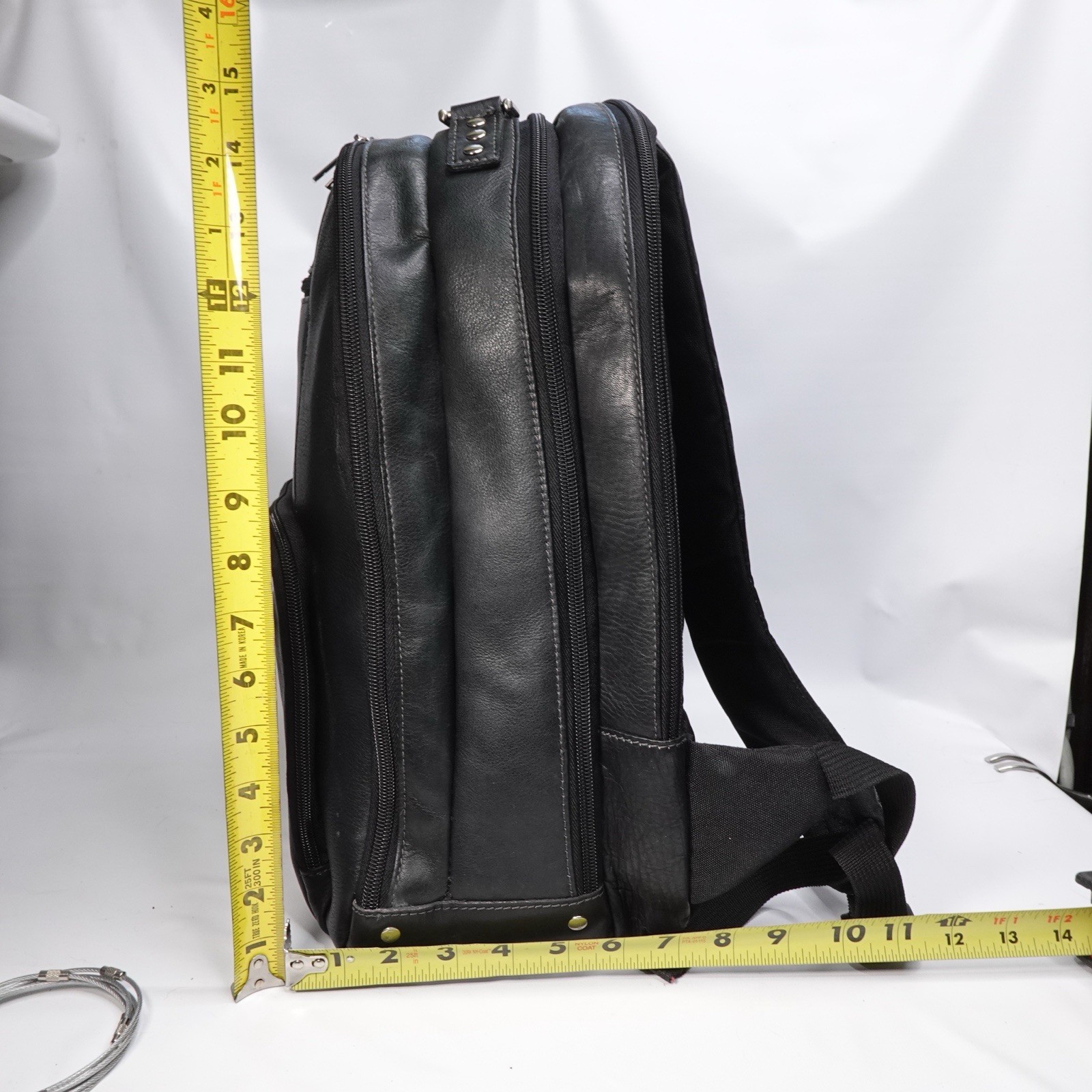 Vintage Wilsons Leather Black Leather Backpack Computer Bag