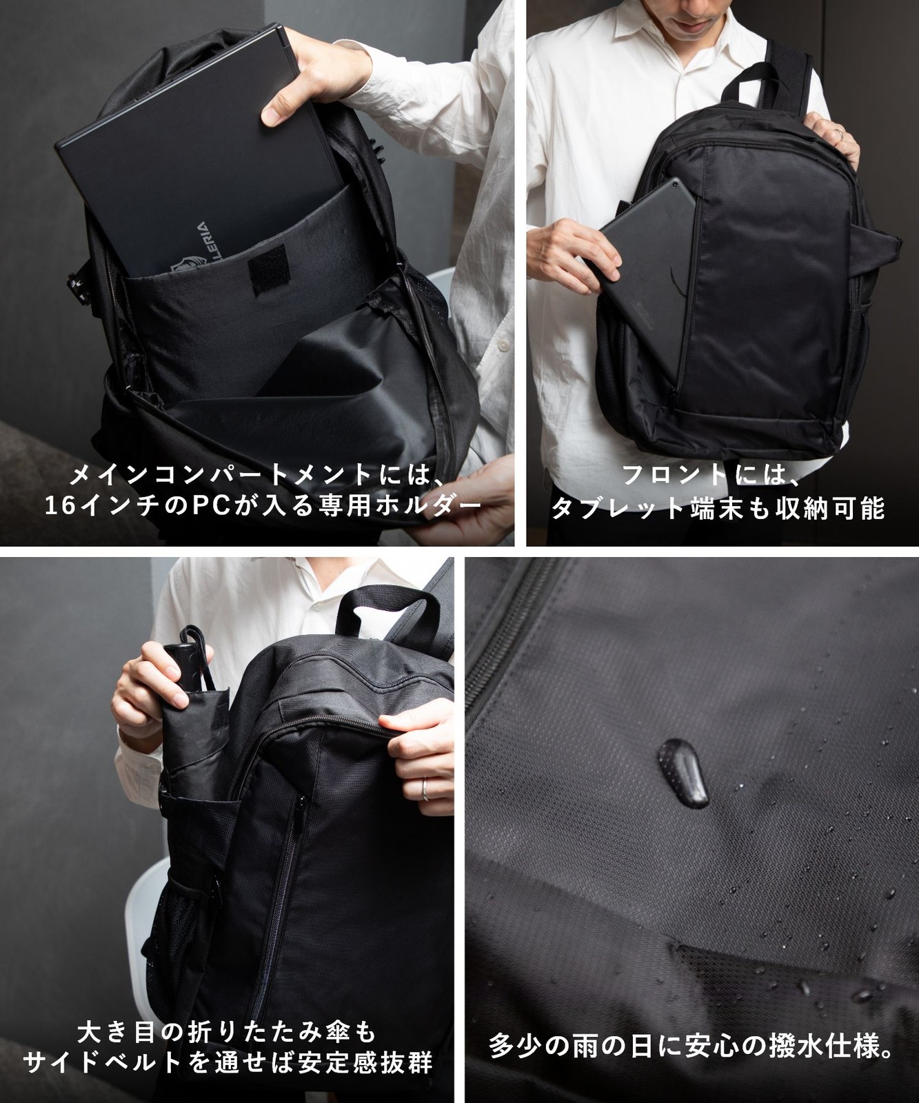 UNKNOWN & Co. WATERPROOF BACKPACK 25L Unisex Backpack in Black