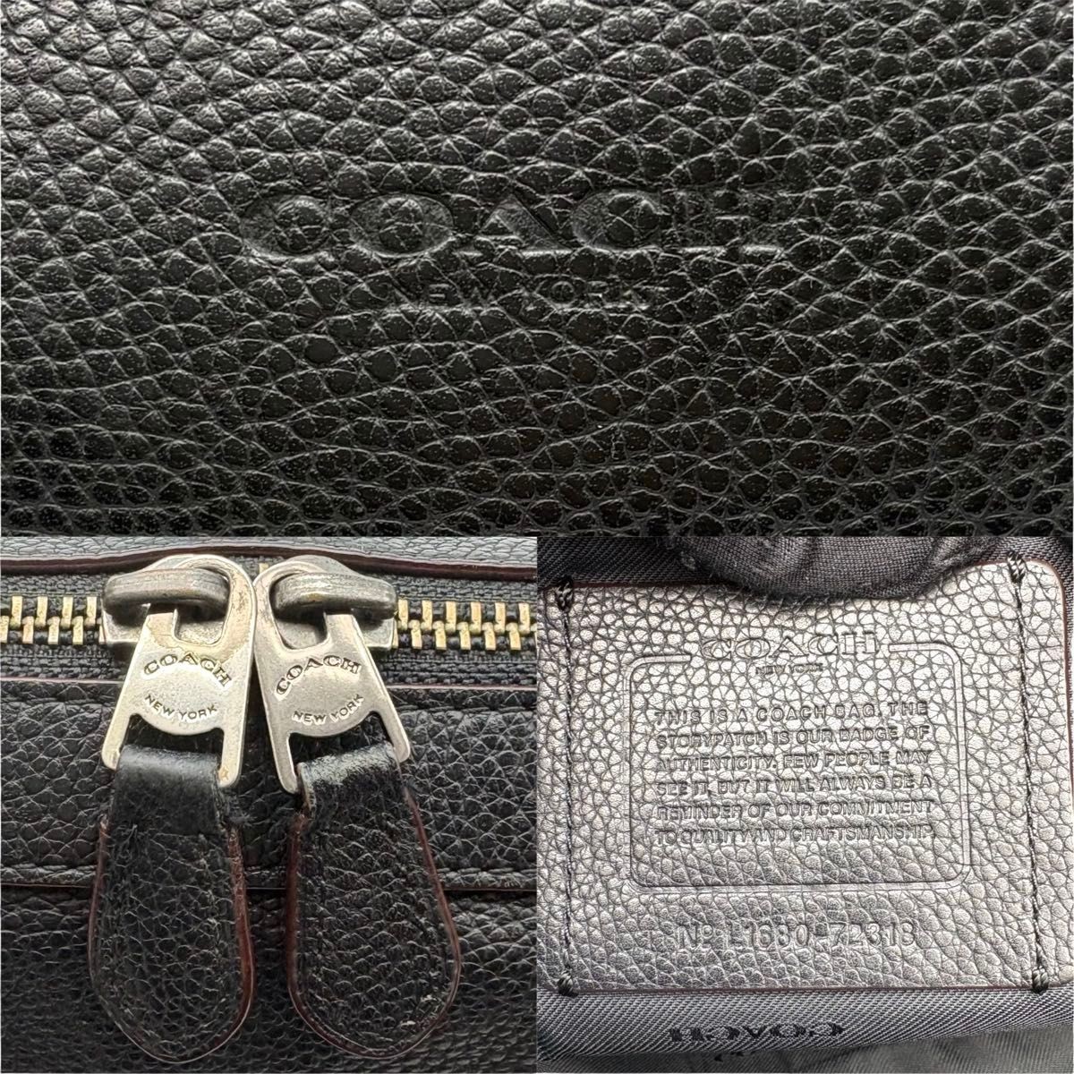 COACH Metropolitan Briefcase Black Leather Men Business Handbag 72318