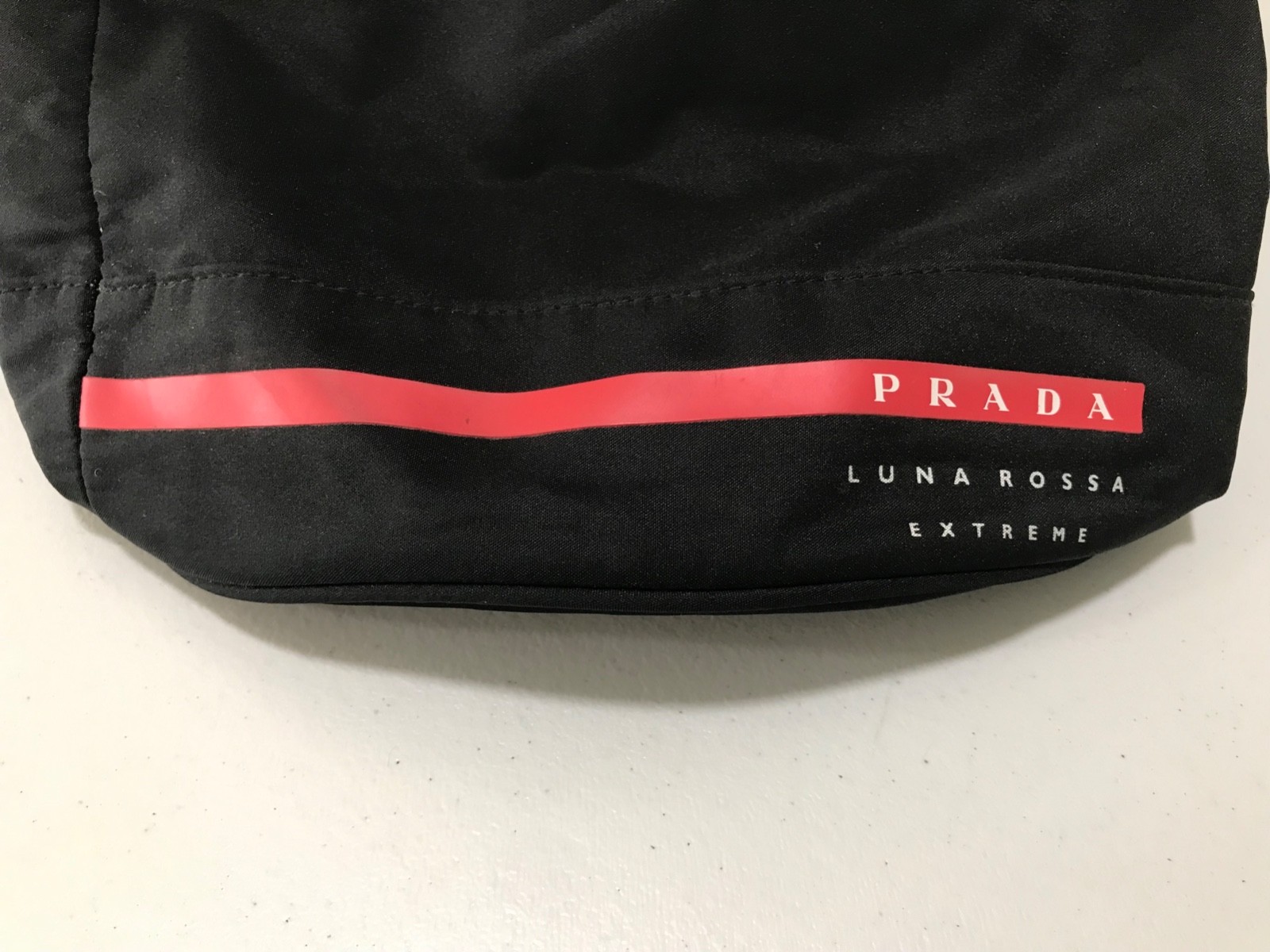 Prada Luna Rossa Extreme Black Drawstring Closure Duffel Sling Bag Shoulder