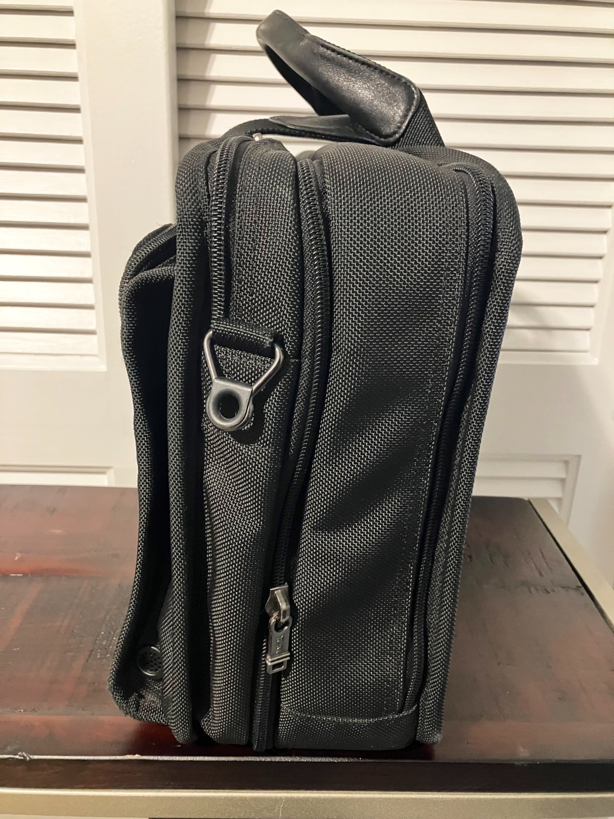 TUMI Alpha Black Ballistic expandable Laptop Business Briefcase 26041D4