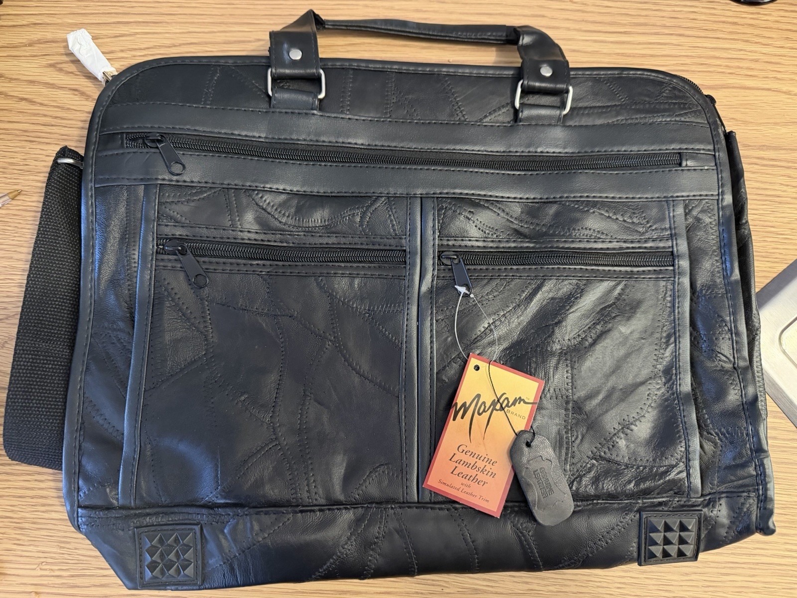 MAXAM – Genuine Lambskin Leather Briefcase 16″