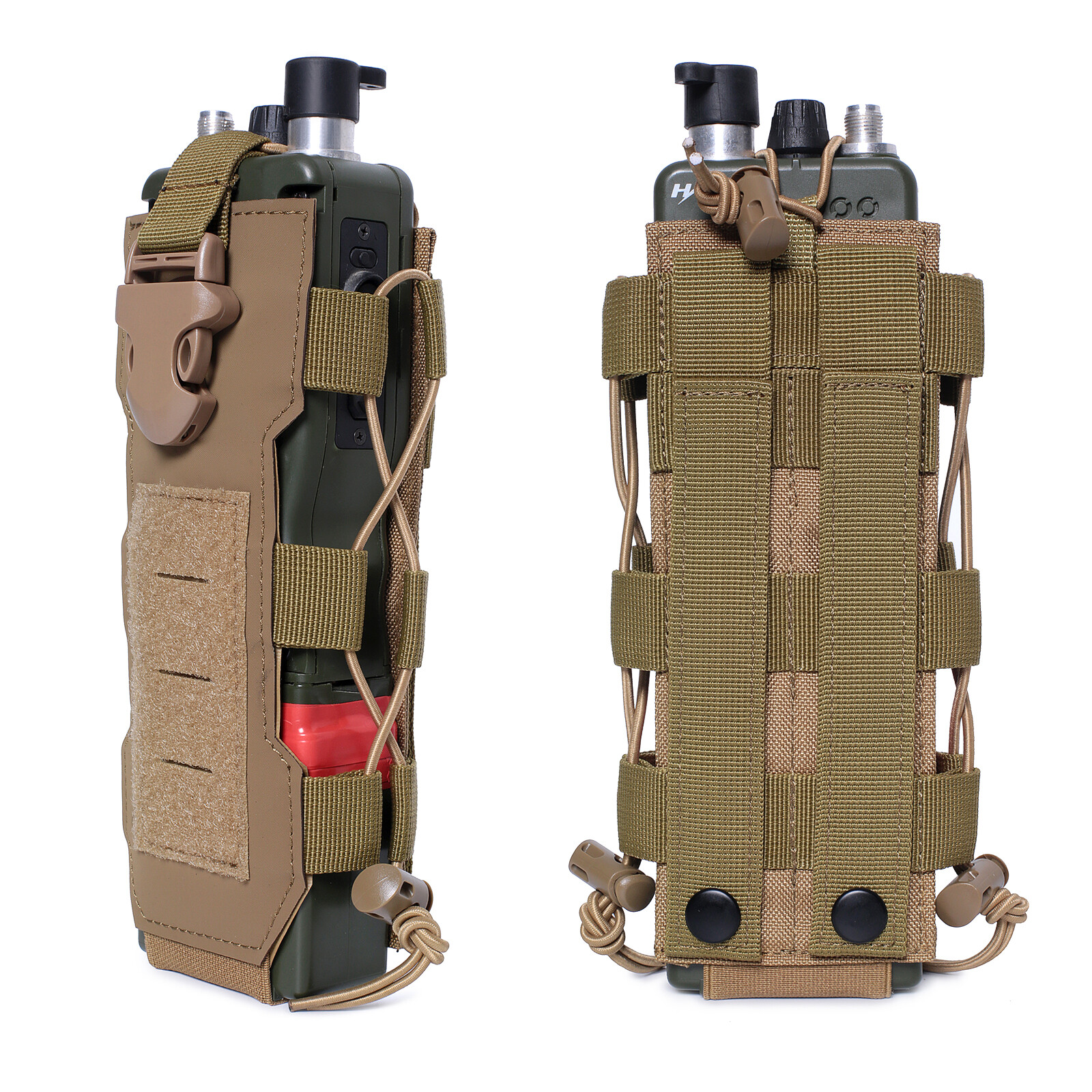 Molle Tactical Water Bottle Pouch Radio Holster Outdoor Bag for Hiking Camping