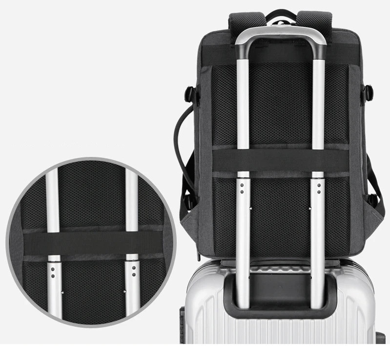 Classic Travel Backpack Men Business Backpack School Expandable USB Bag