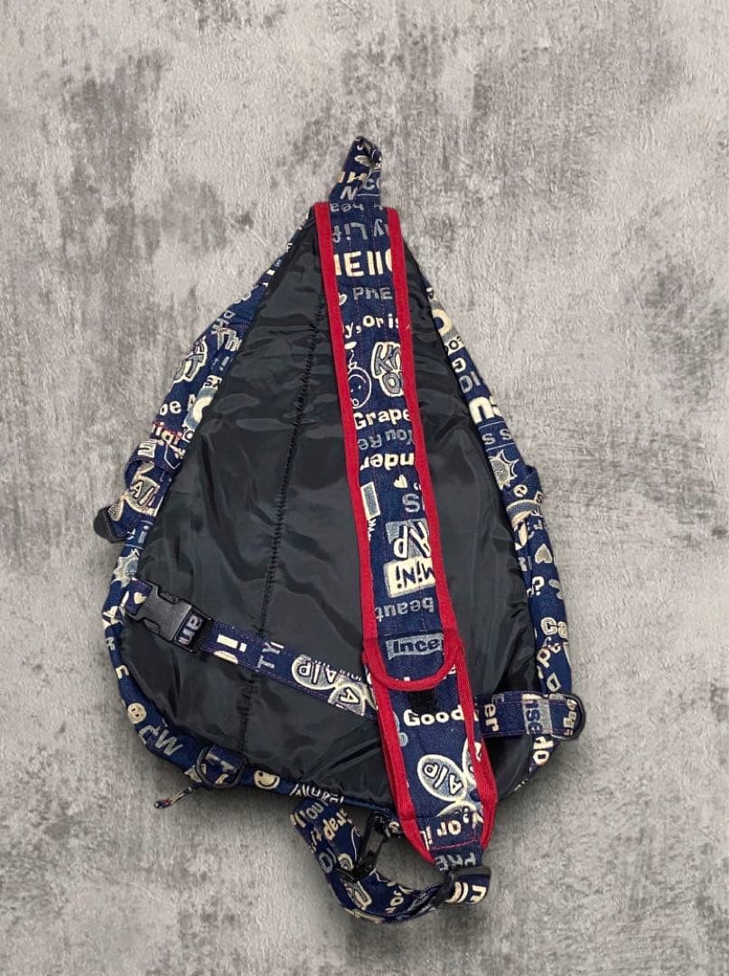 UNKNOWN. Y2K All-Over Pattern Denim One-Shoulder Bag, Deadstock, 47x36cm