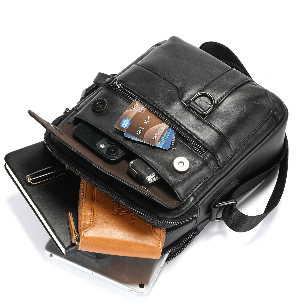 Men’s Shoulder Messenger Bag Business Genuine Leather Handbag Outdoor Sport Bag