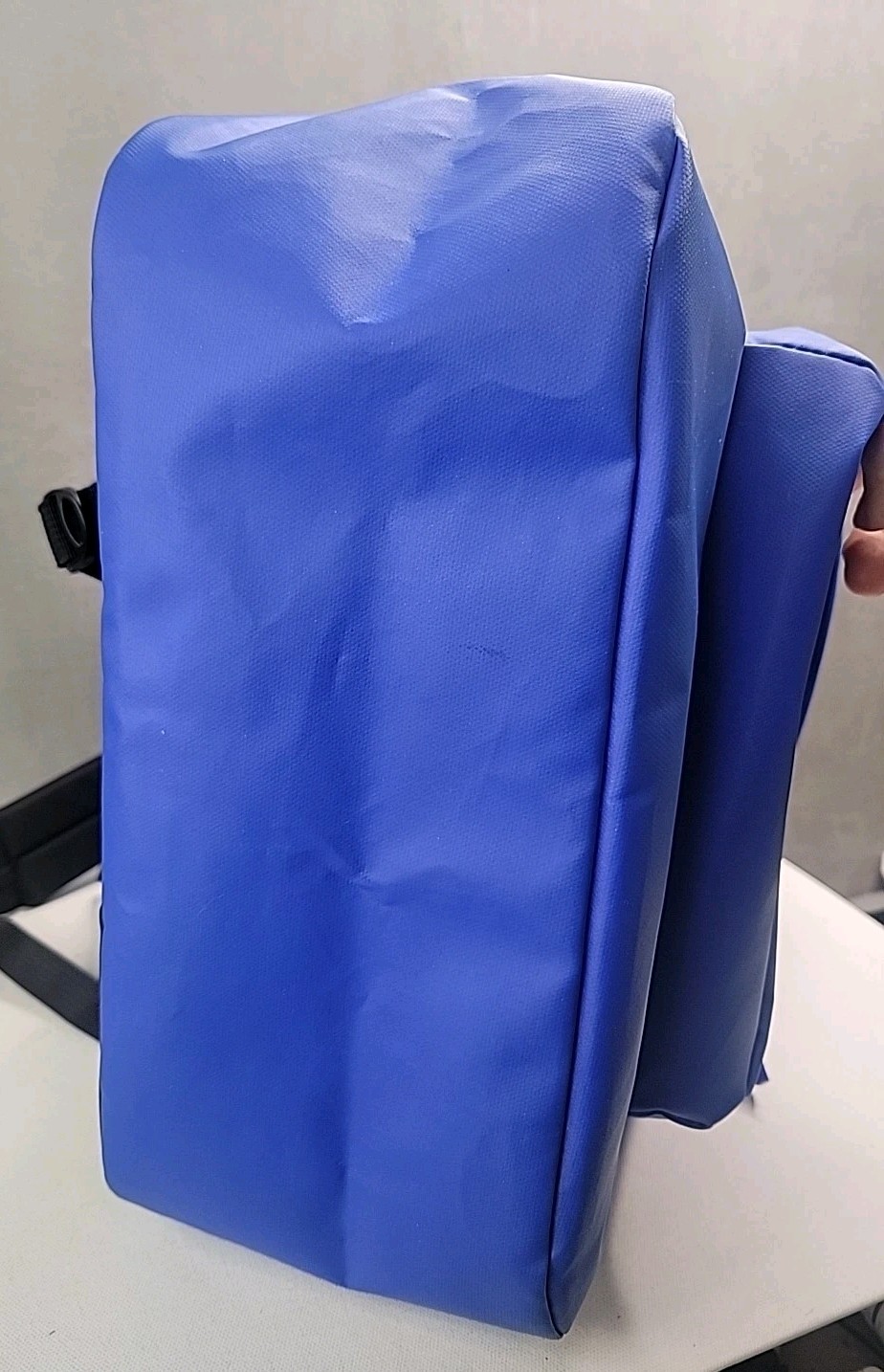 RARE JanSport Coated Royal Blue Backpack Hyperbreak Bag Water Bottle Holder