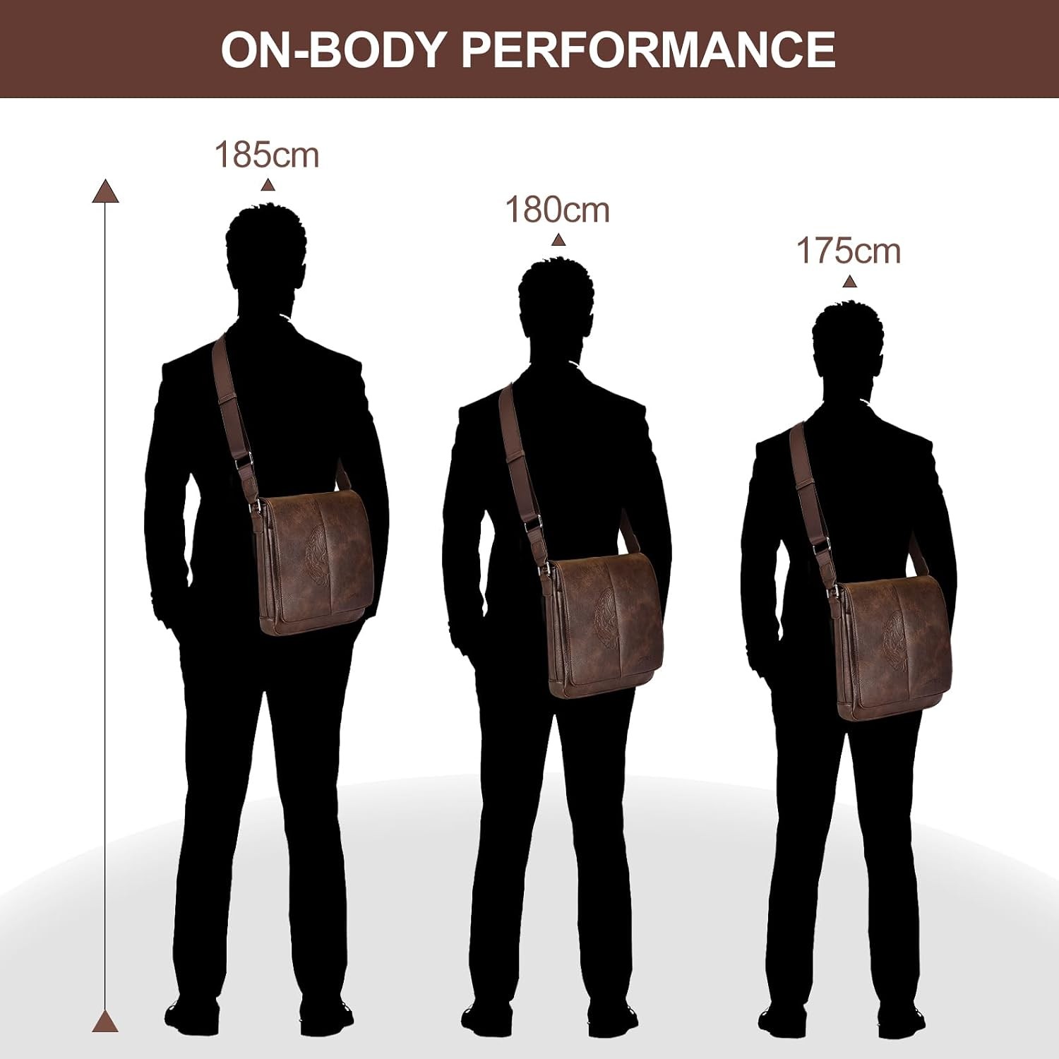 Vegan Leather Men’s Crossbody Bag Shoulder Purse Sling Satchel for Men Small
