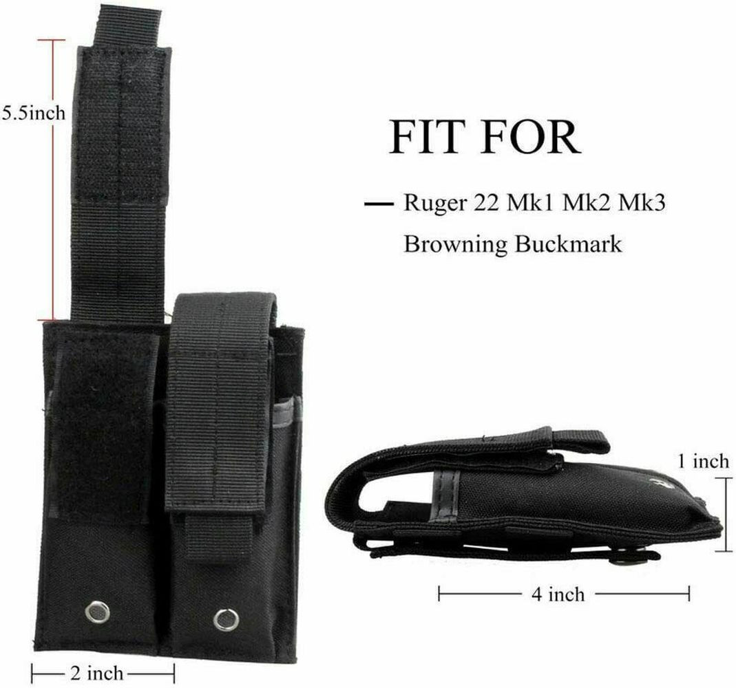Outdoor Military Tactical Molle Double Magazine Nylon Pistol Mag Bag Holder Tool