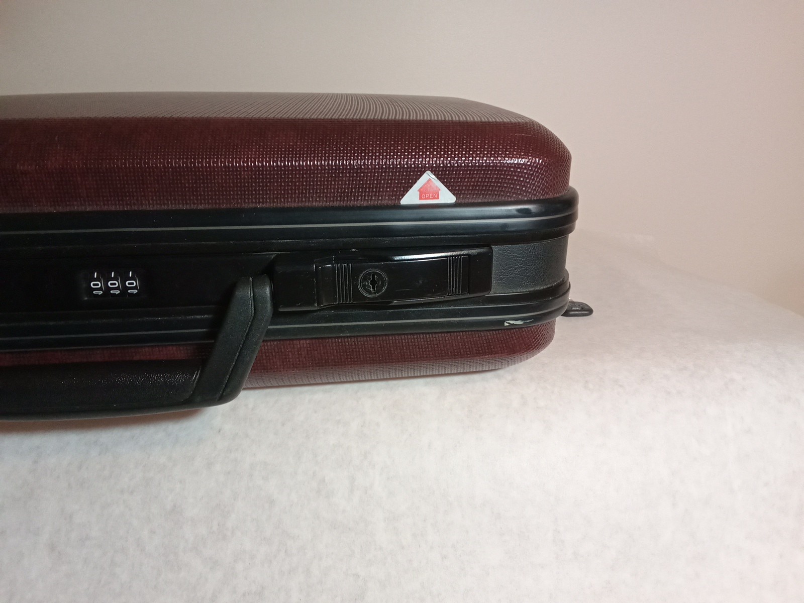 Vintage Briefcase Hard Maroon With Dual Key And Combination Locks