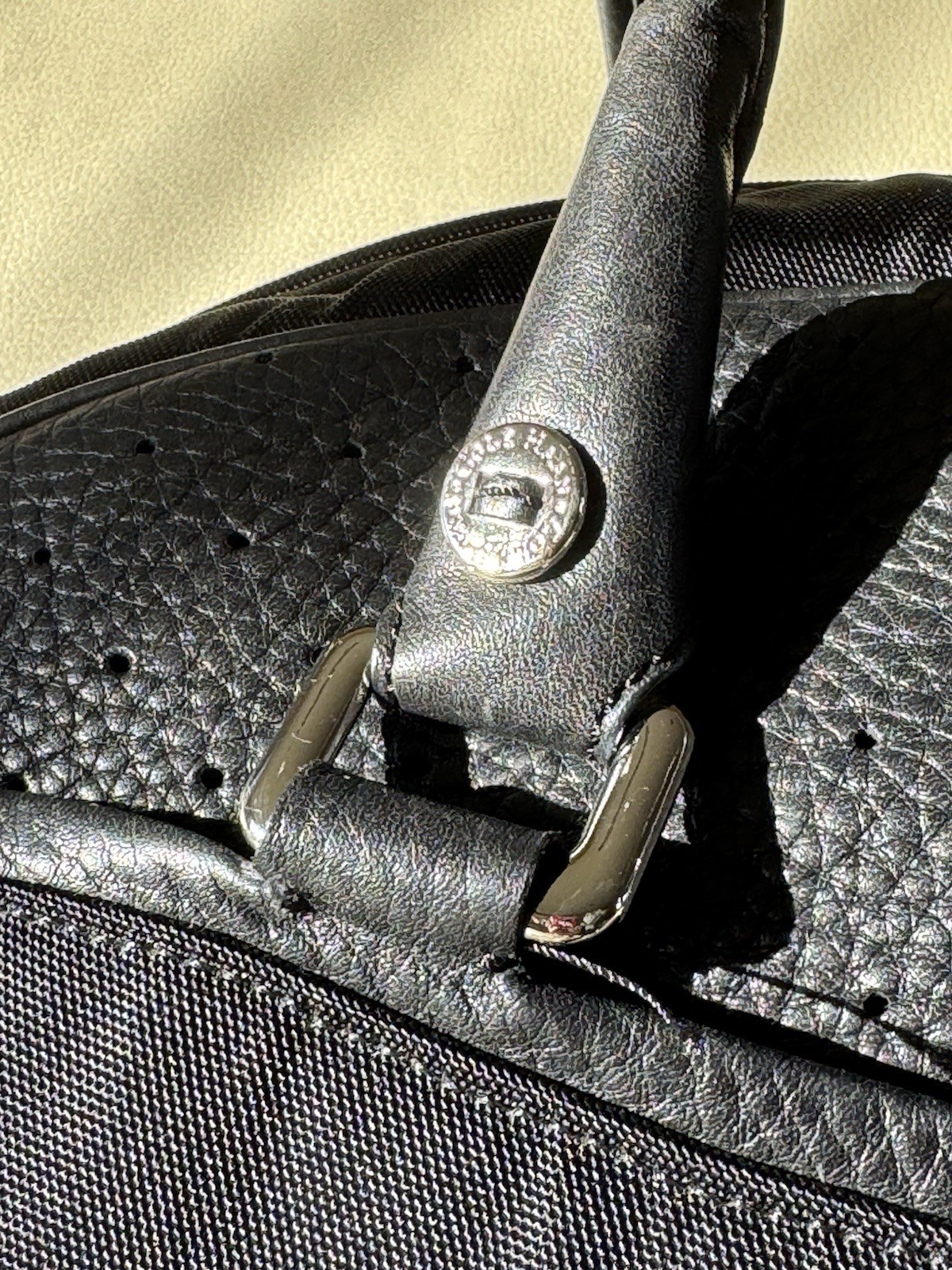 cole haan trinity Leather And Nylon Duffle Bag Vintage Dome Shaped : Clean