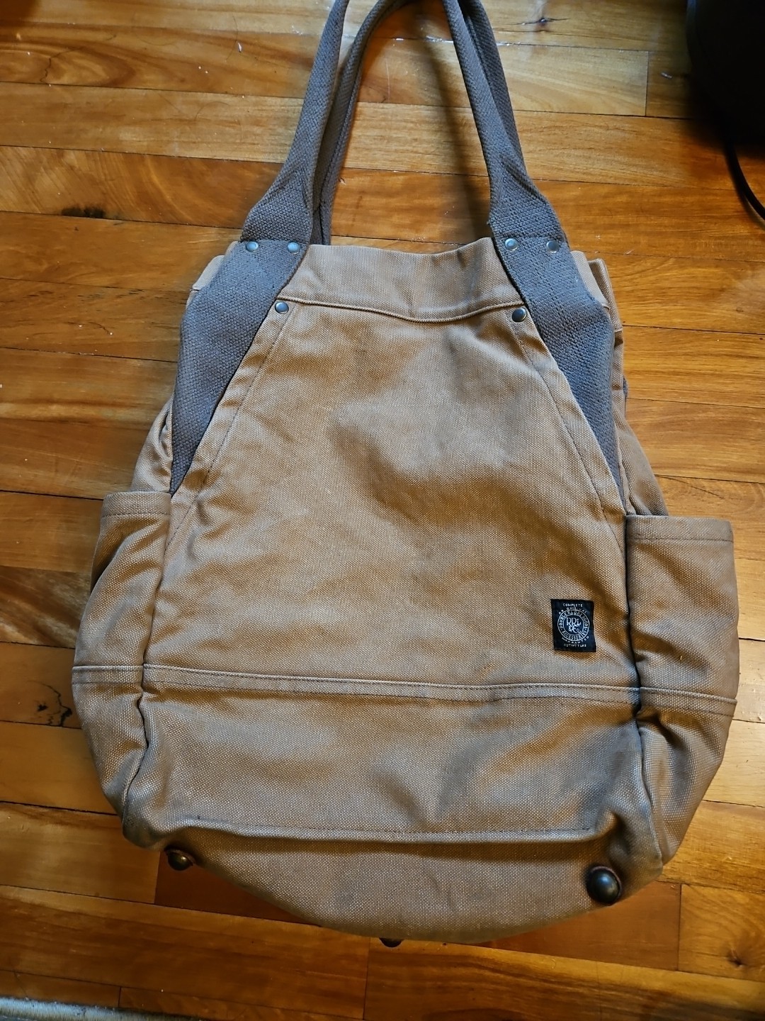 Double RL Tote bag Twill Canvas Vintage RRL Brown