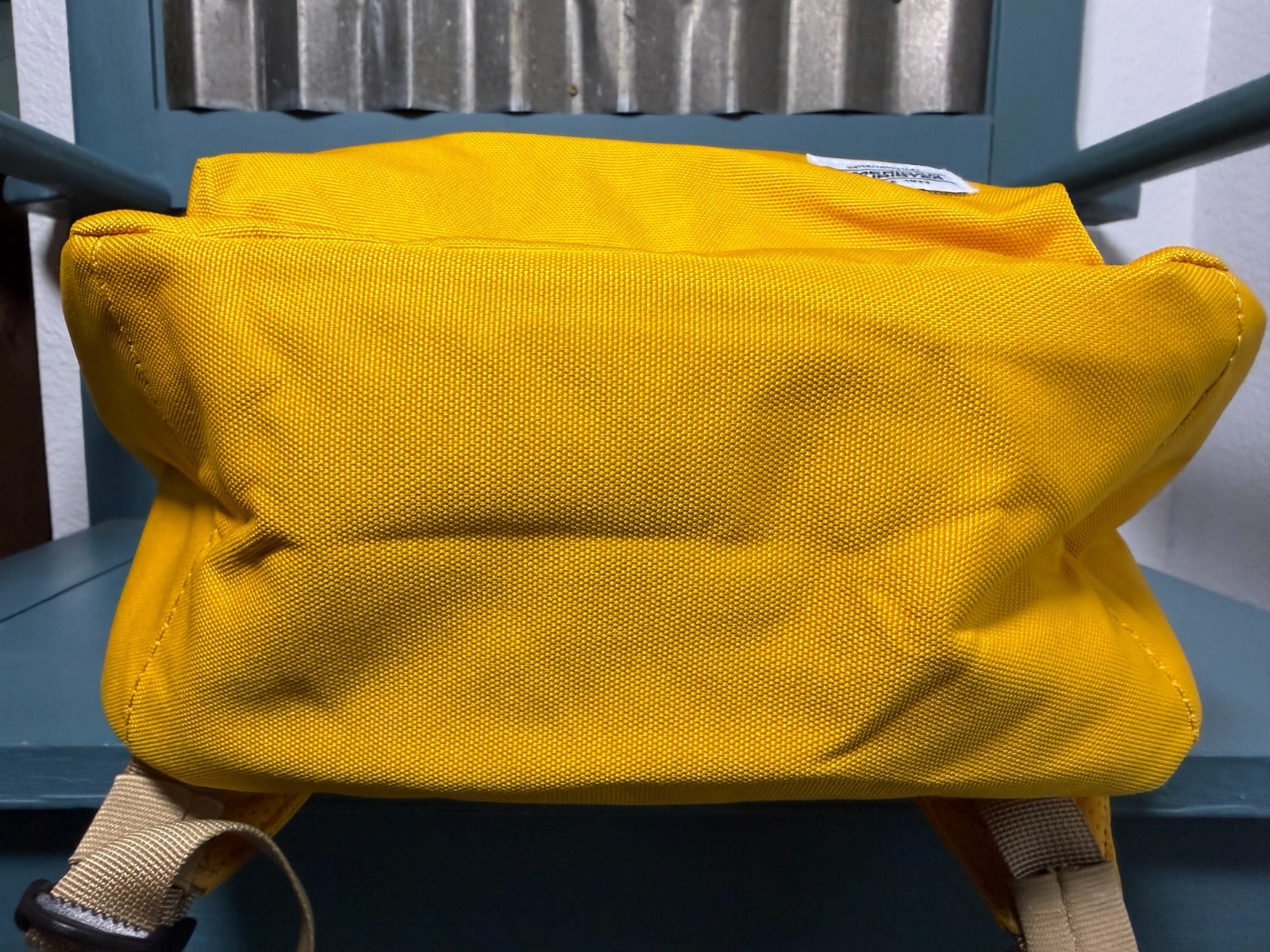 American Tourister UpBeat Backpack Yellow Canvas School Commute Bag Retro Travel