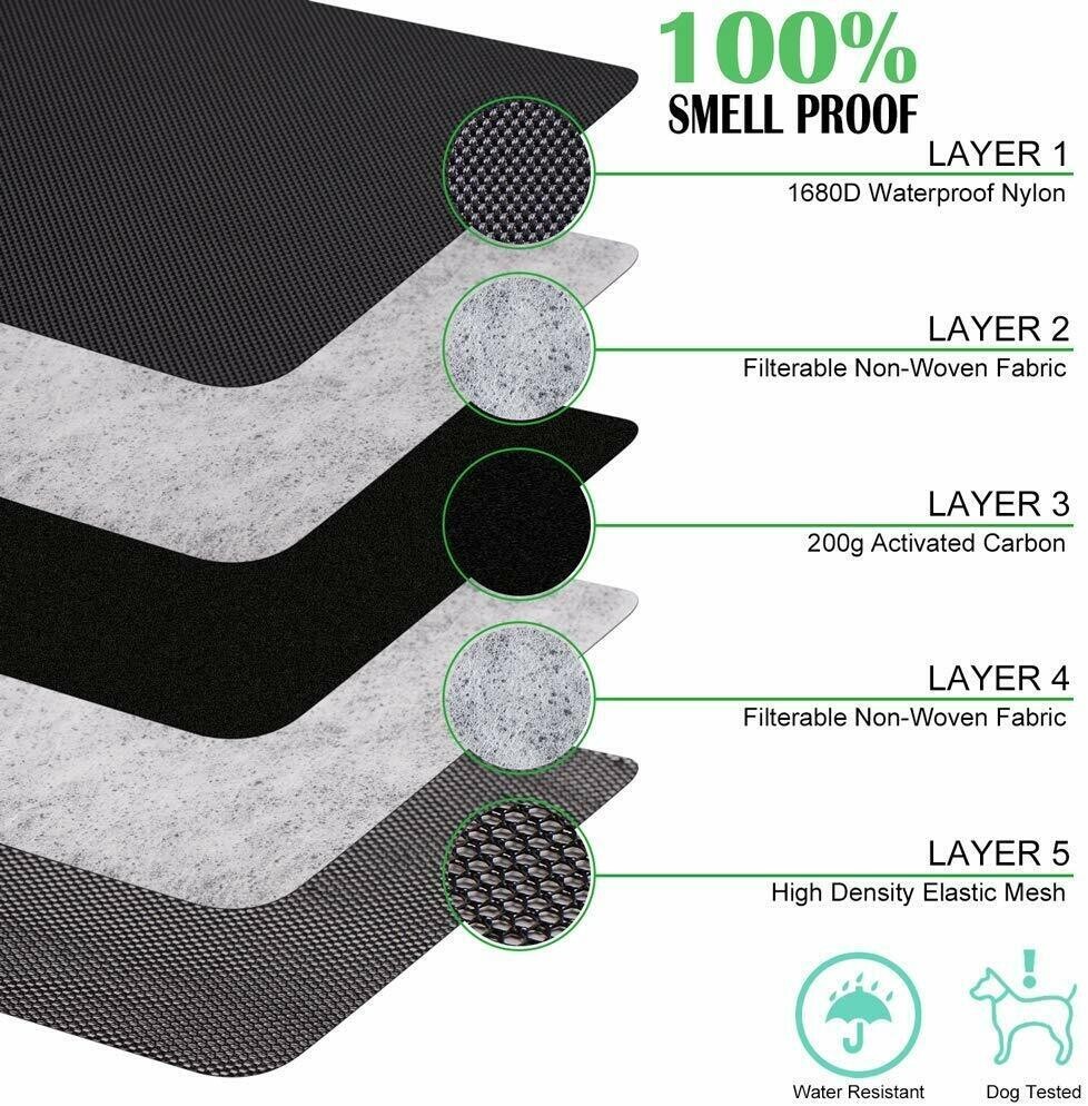 Pack Science Smell Proof Carbon Lined Pouch Locking Odor Less Stash Pack