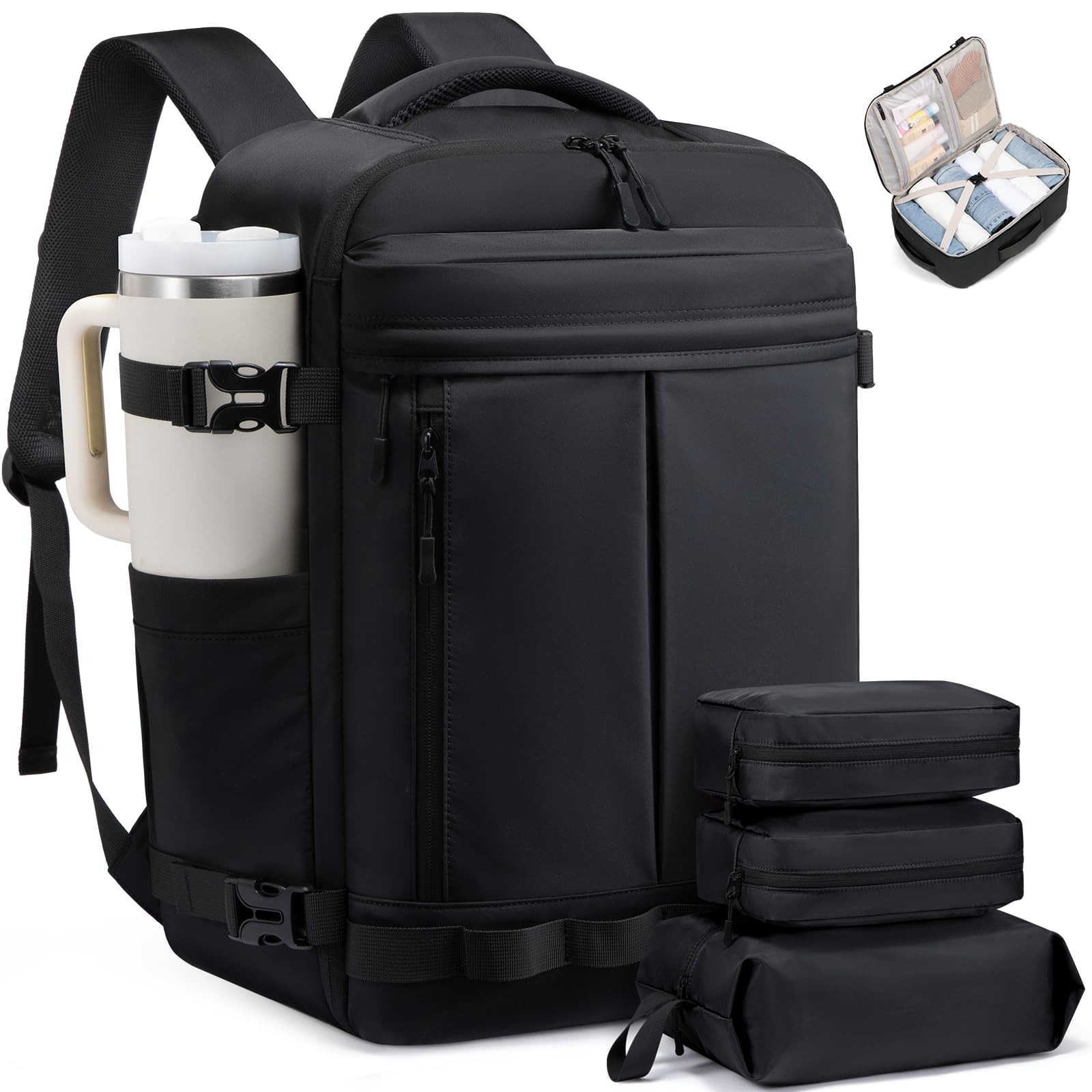 40L Travel Backpack for Women Men, Airline Approved Carry On Luggage with 3 C…