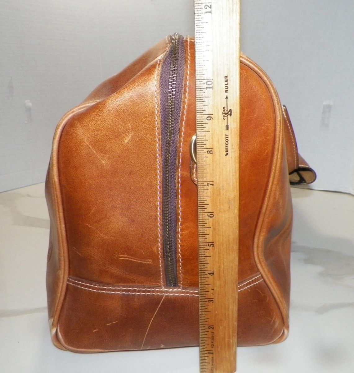 AARON LEATHER GOODS ZIP TOP DUFFLE BAG 20″