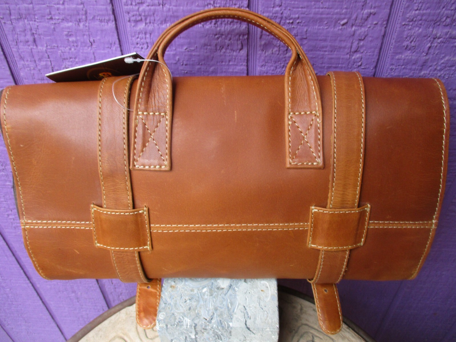 Canyon Outback NWT Buffalo Mountain Hanging Leather Toiletry Bag Tan Brown $97