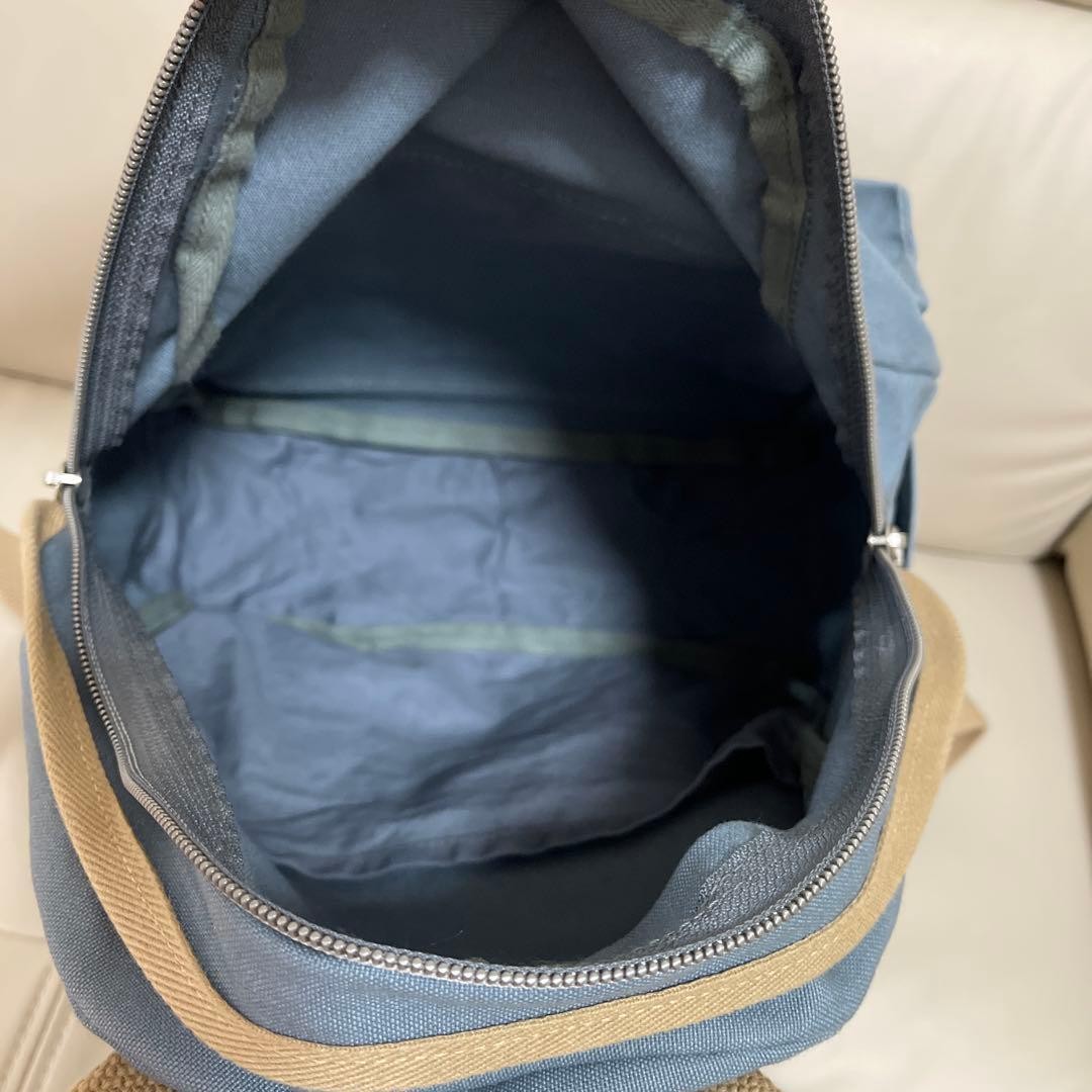 Shinzaburo canvas Backpack backpack blue gray x beige