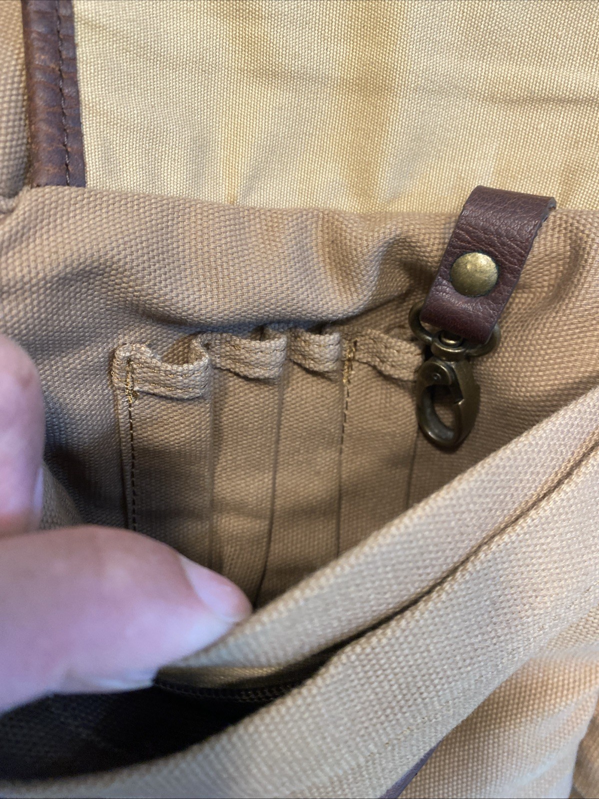 Vintage Duluth Trading Postmaster Tote Bag Canvas Leather w Shoulder Strap