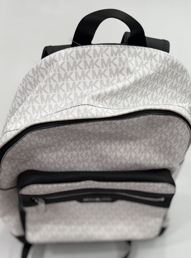 Michael Kors Men’s Malone Leather Logo Luggage BackPack, Bright White, One Size