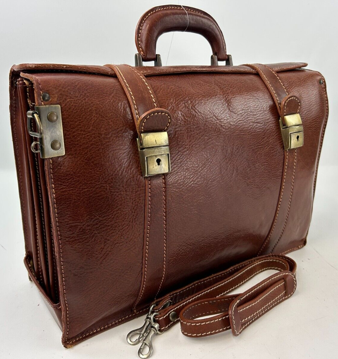 Vintage Leather FLOTO Business Executive Document Briefcase Attache Bags Mens