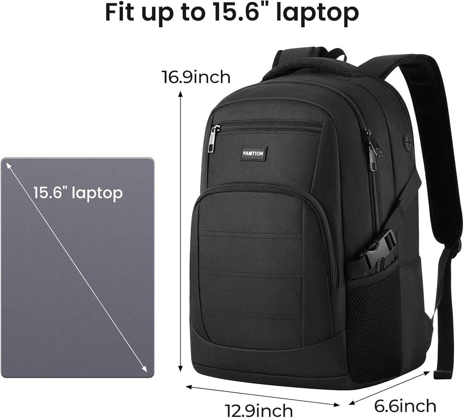 Black Backpack for Men and Women, Laptop Backpack, School Backpack for Boys and