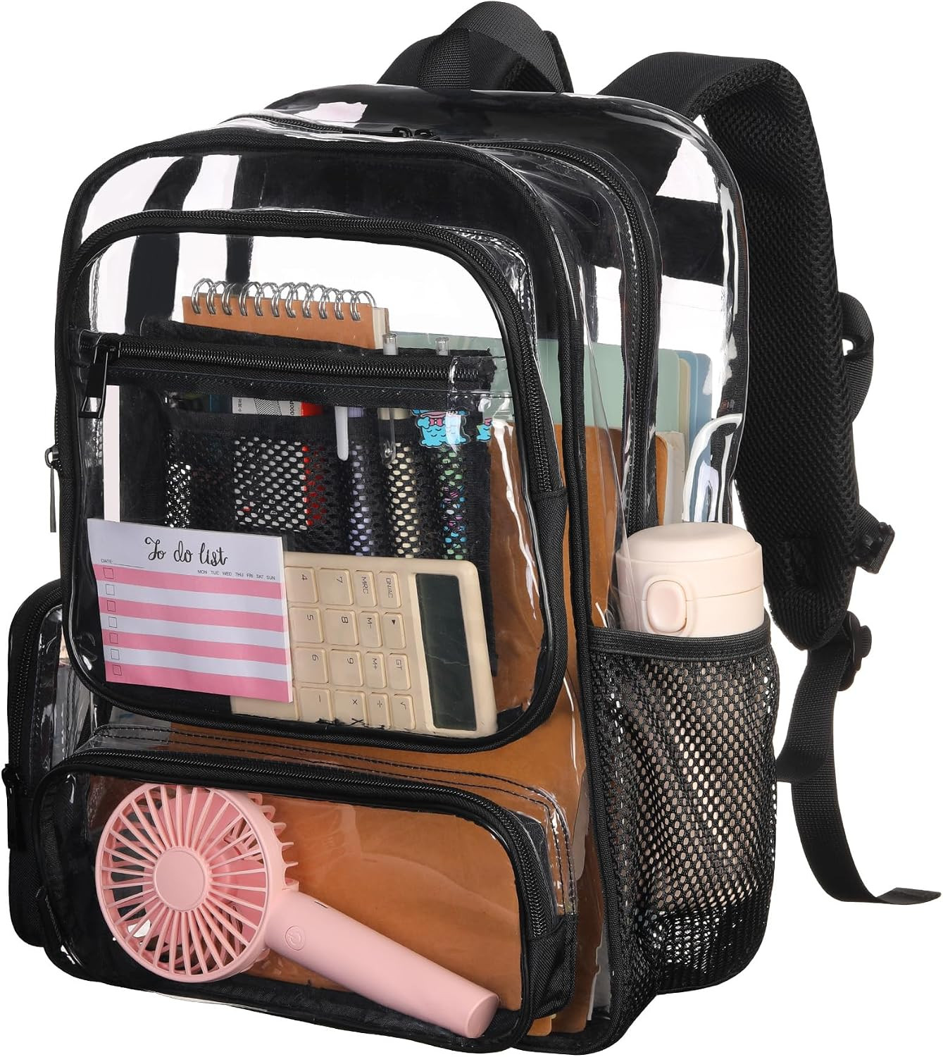 Heavy Duty Clear Backpack Transparent Bookbag | See through Plastic Daypack Work