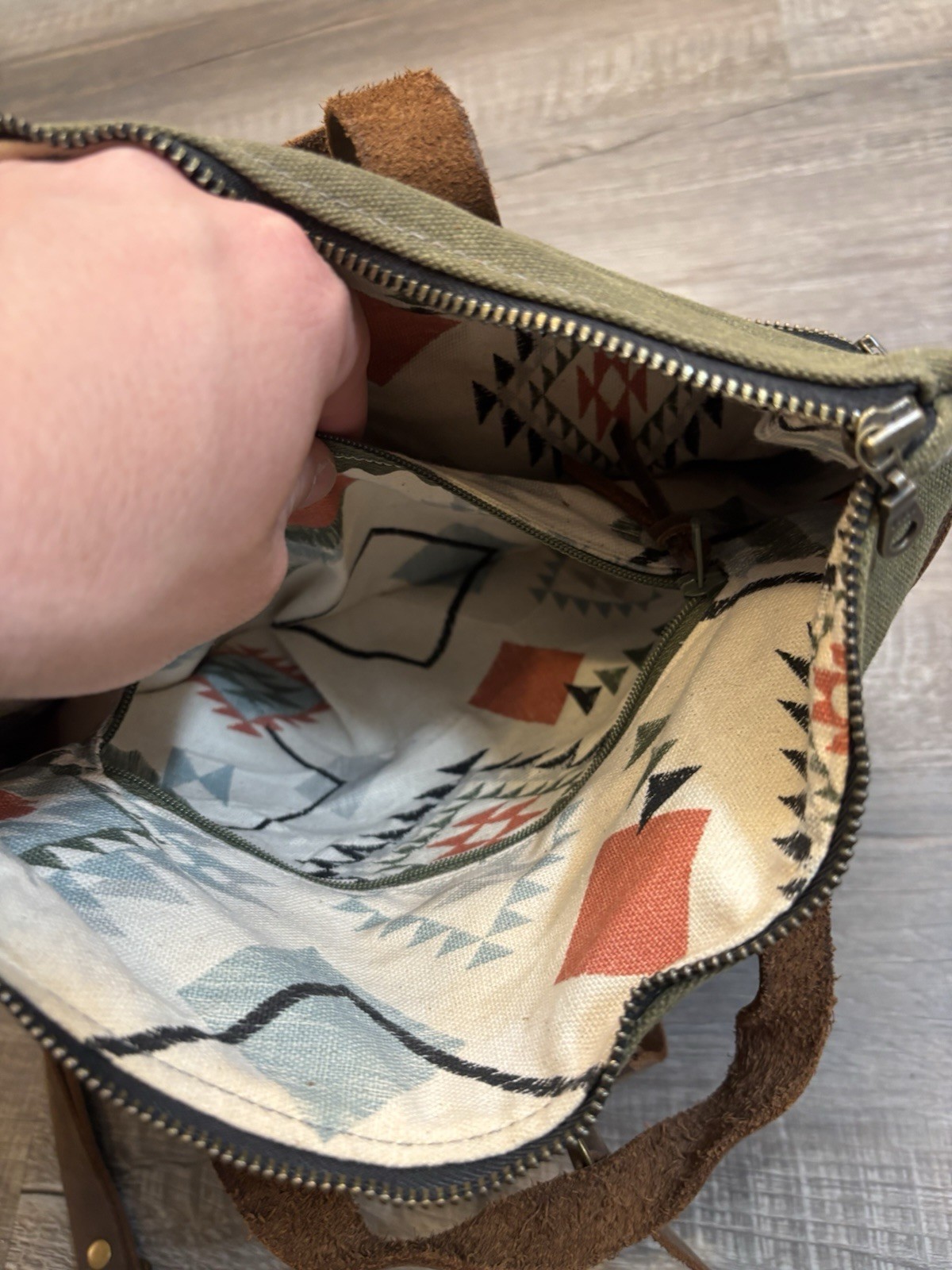 Mountain Bag Company Mini Backpack Waxed Canvas Wool Aztec Made In Bozeman MT