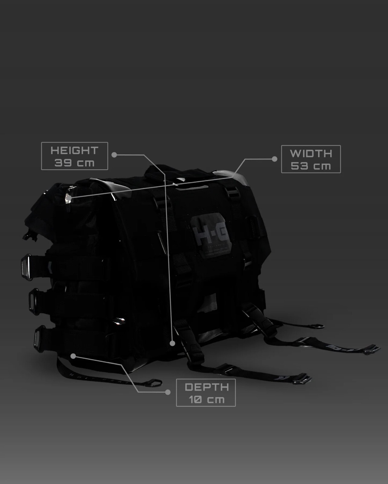 Techwear Bag Black Futuristic Messenger Crossbody H-G PRO.PACK.TOR 03/LEATHER