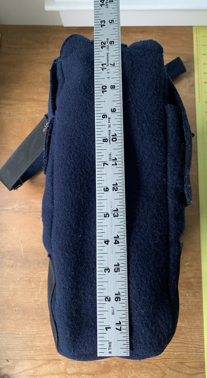 Armani Exchange AIX Fleece Felt Messenger Bag Navy