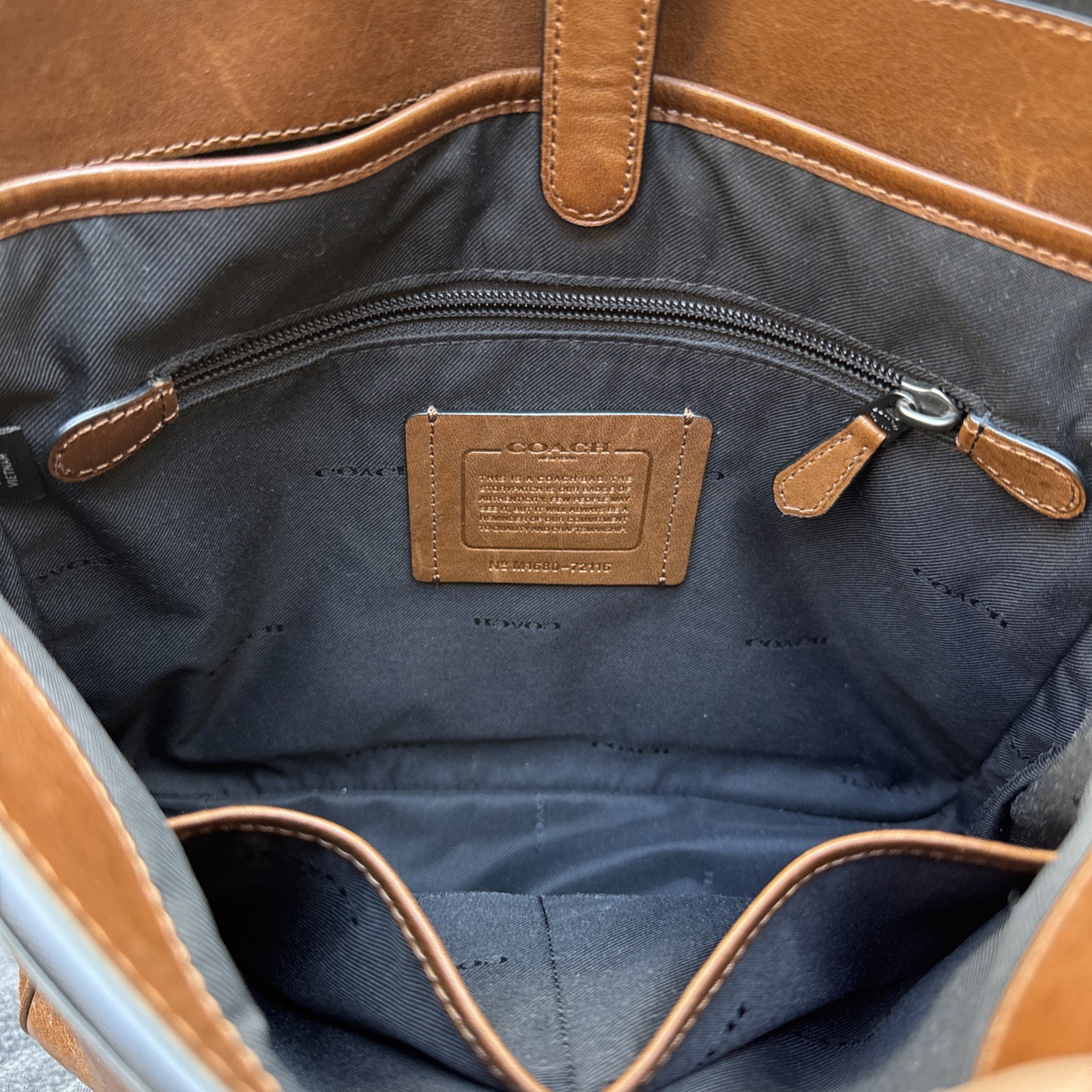 Coach Metropolitan Map Bag Tan Brown Sport Calf Leather Flap Messenger #72116